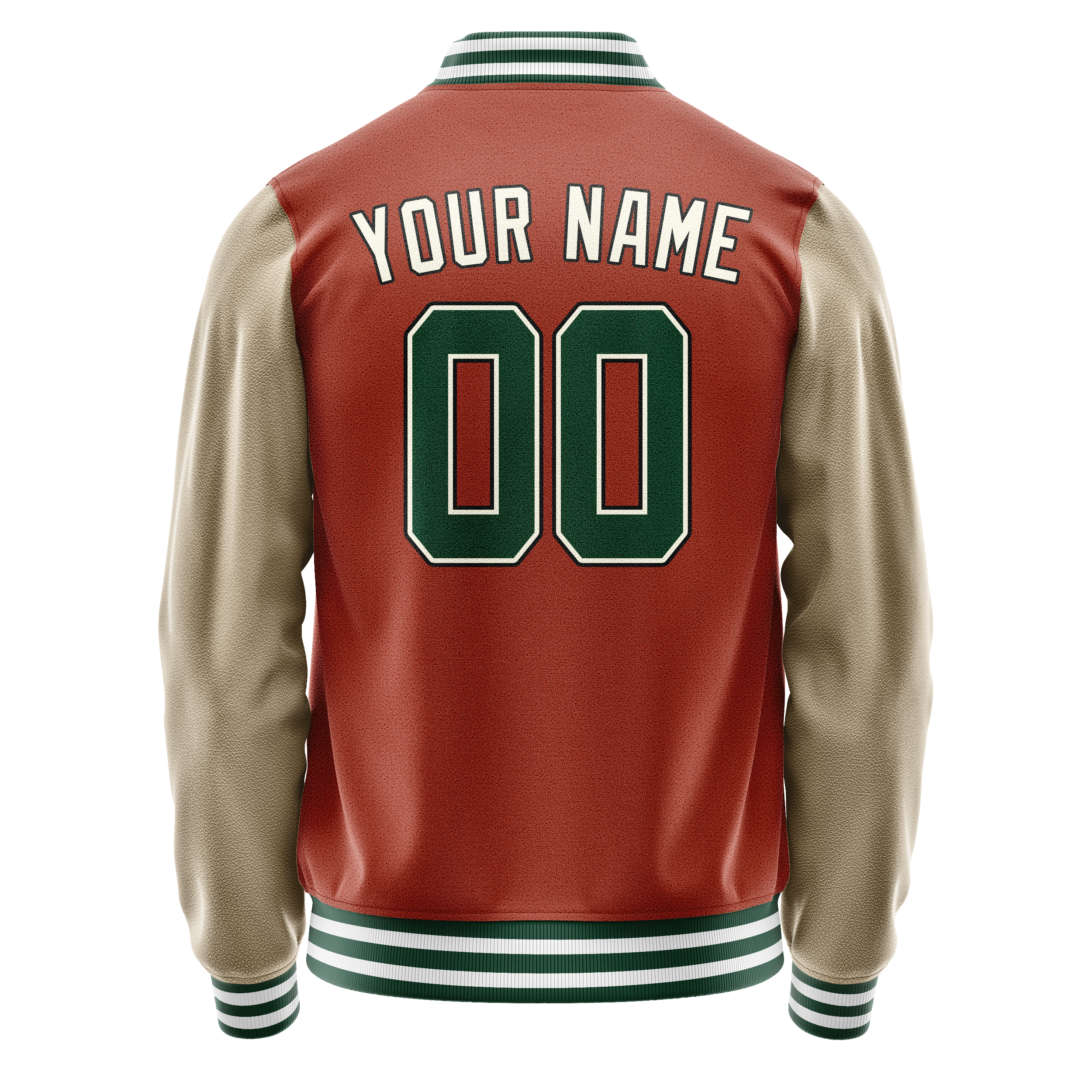 Custom Texas-Orange Cream Solid Color Varsity Letterman Jacket JA02240617JG432