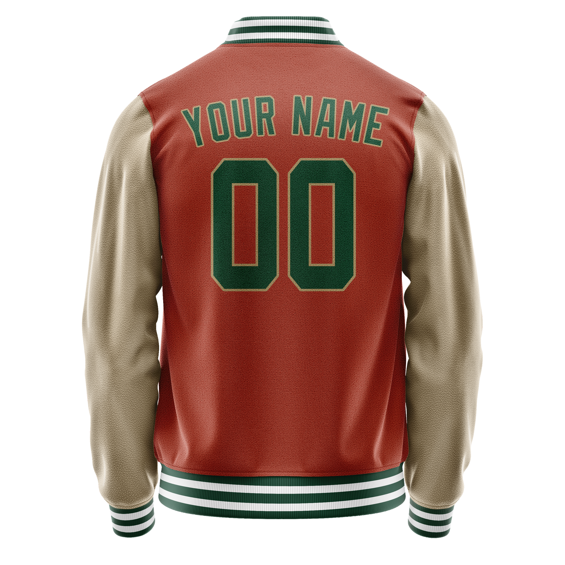 Custom Texas-Orange Cream Solid Color Varsity Letterman Jacket JA02240617JG430