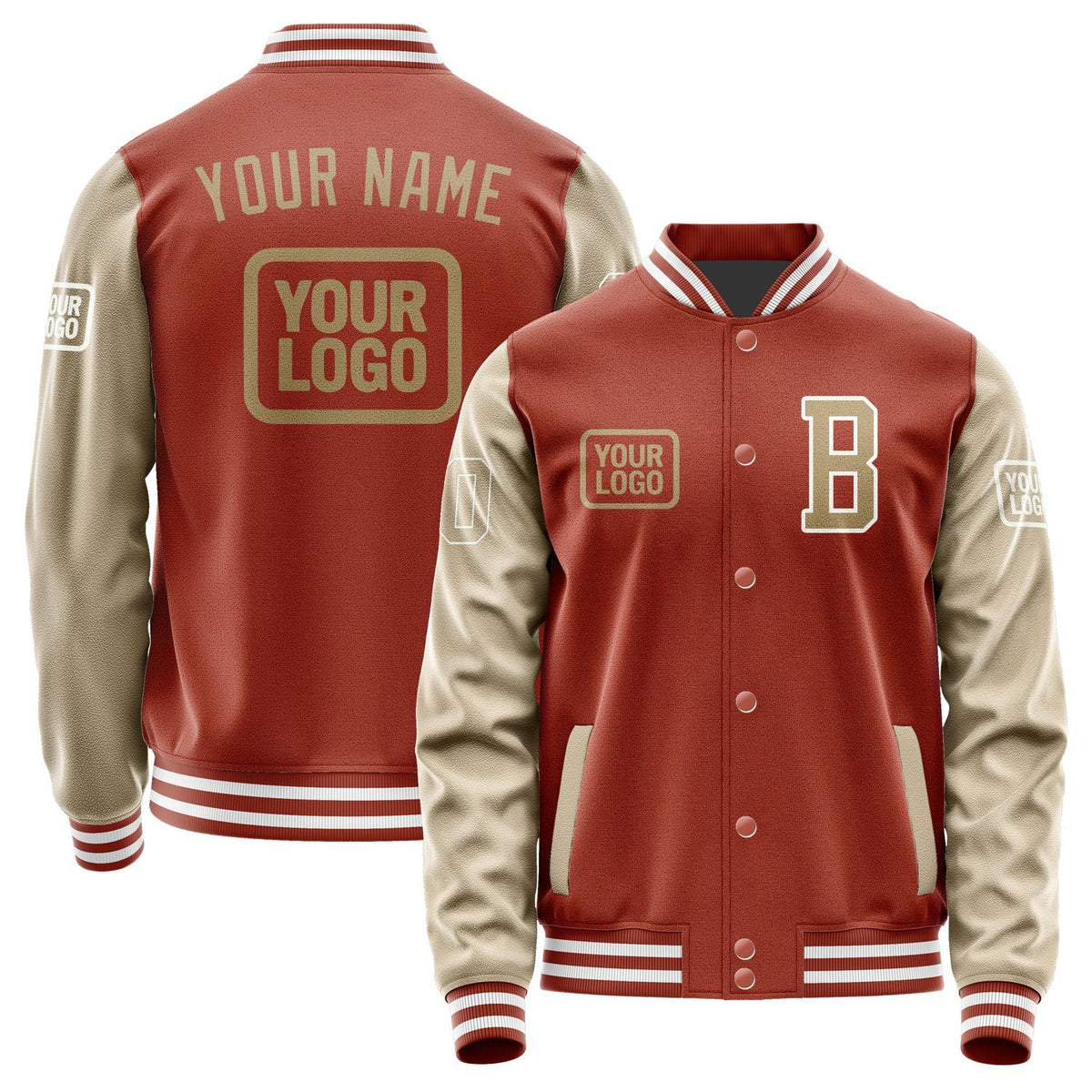 Custom Coral Red Light Khaki Jacket JA161625161818252518