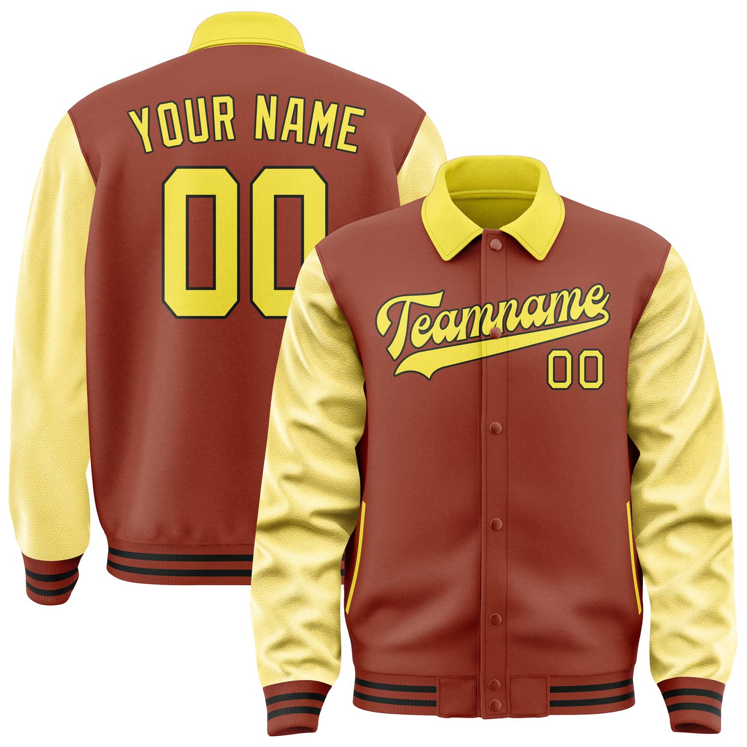 Custom Coral Red Light Yellow Jacket