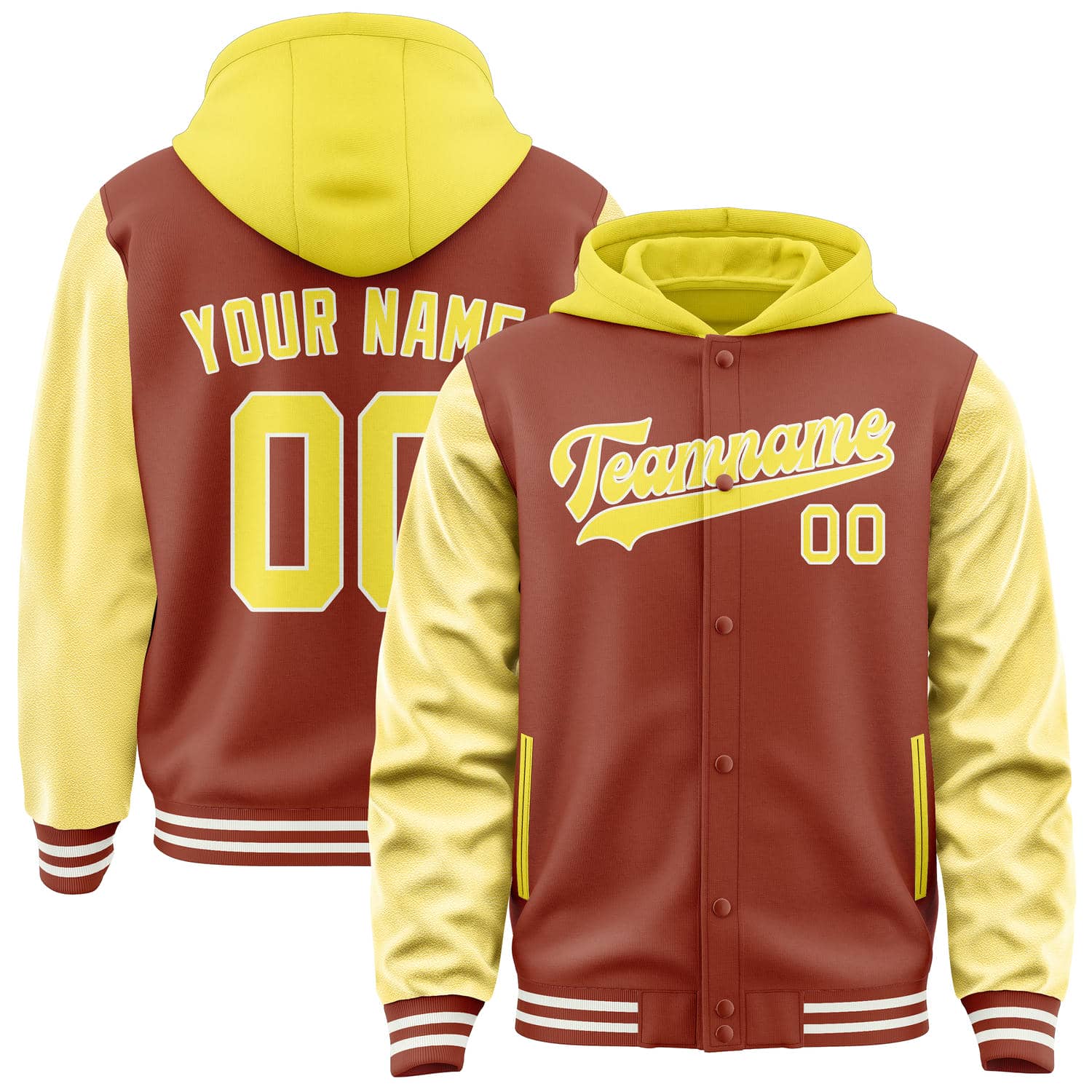 Custom Coral Red Light Yellow Jacket