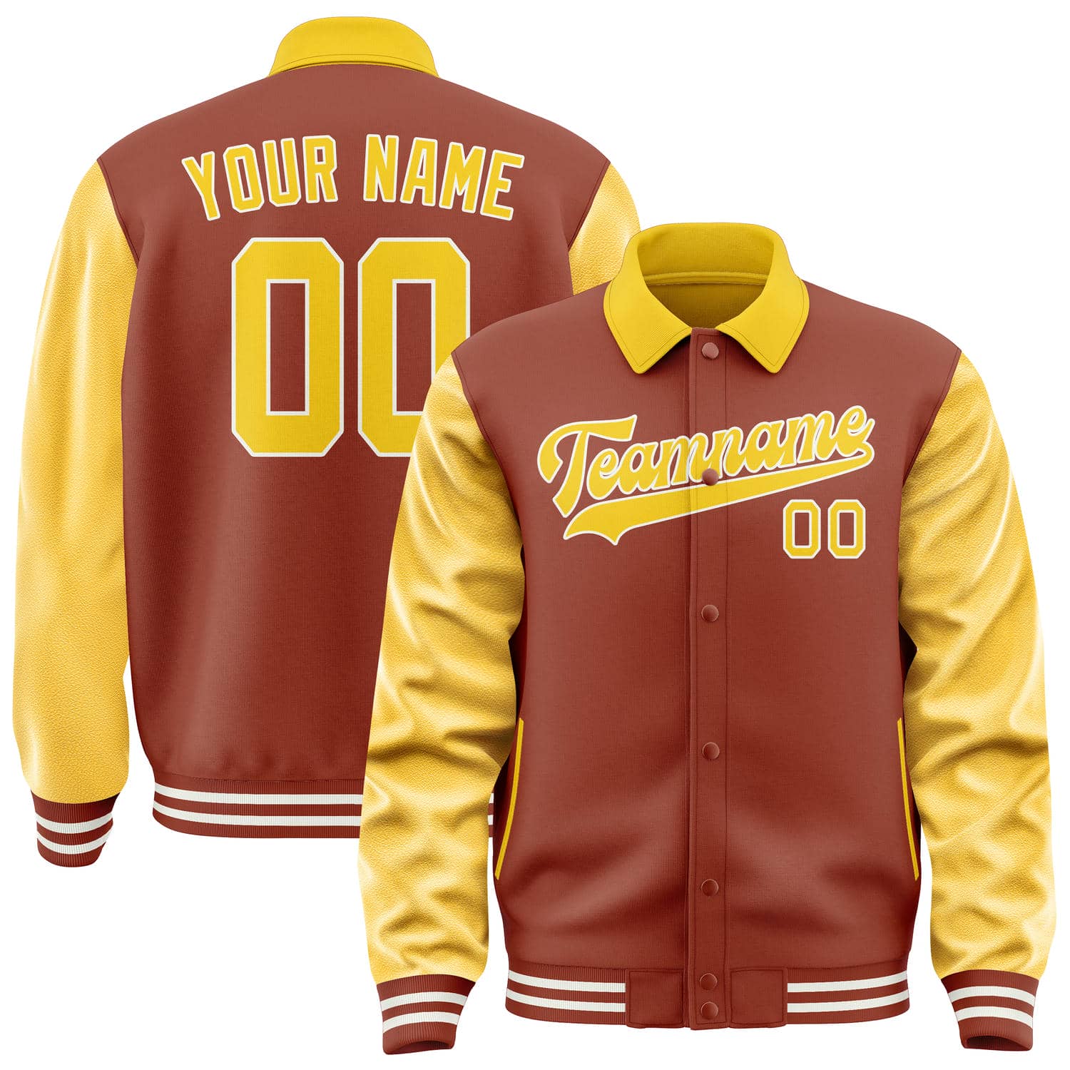 Custom Coral Red Gold Jacket