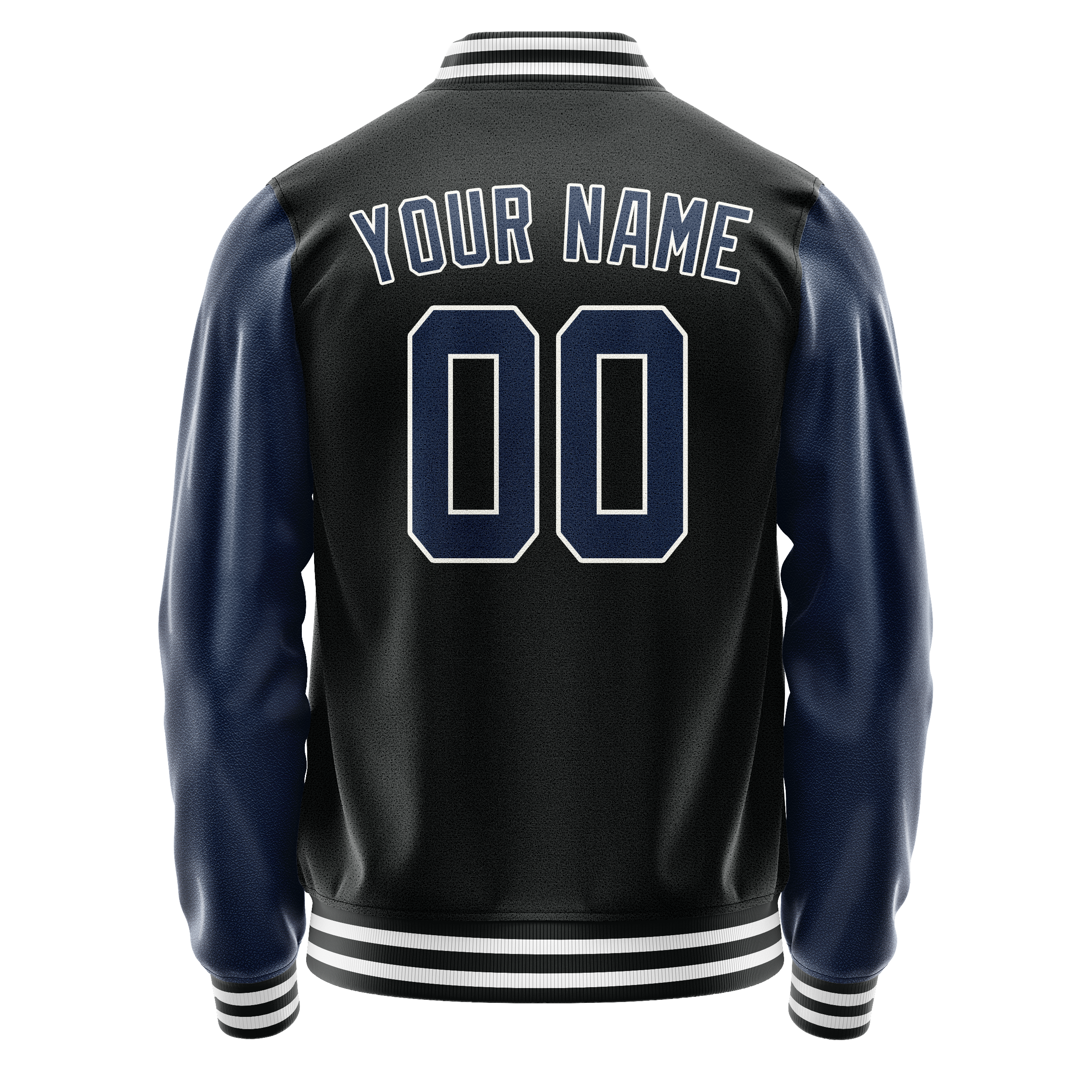 Custom Black Royal Solid Color Varsity Letterman Jacket JA02240617XF010