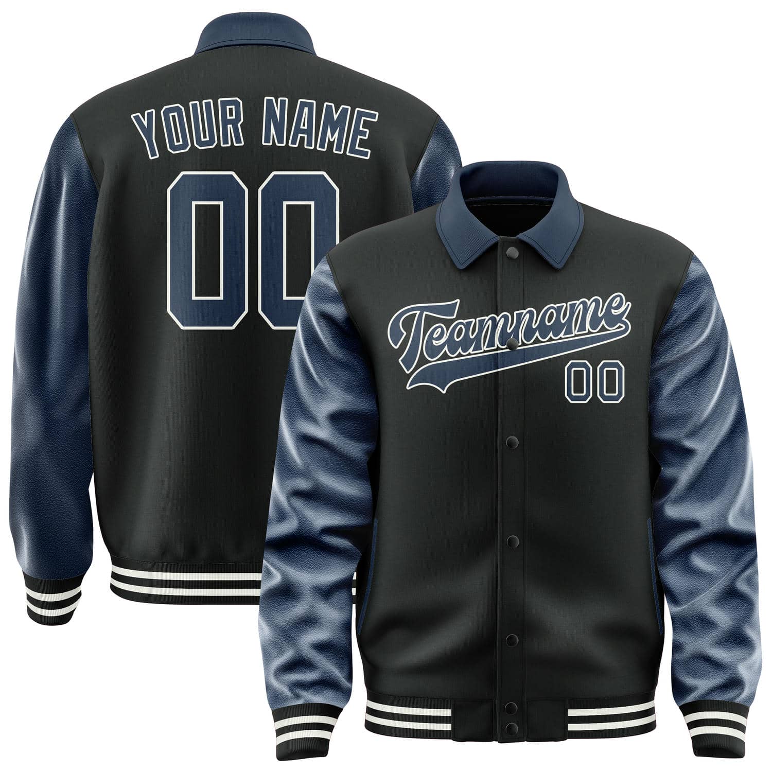 Custom Black Blue Jacket