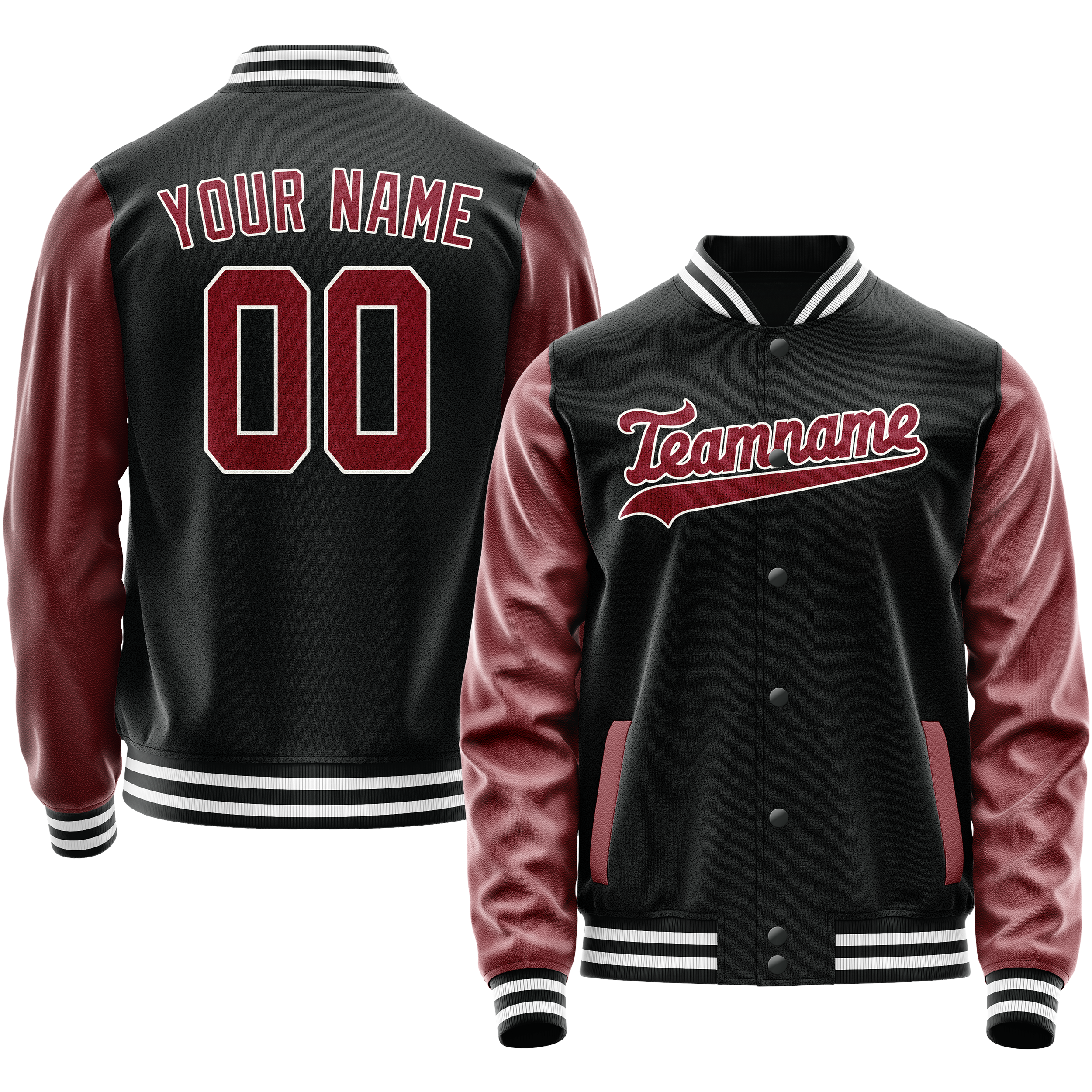 Custom Black Texas-Orange Solid Color Varsity Letterman Jacket JA02240617XF012
