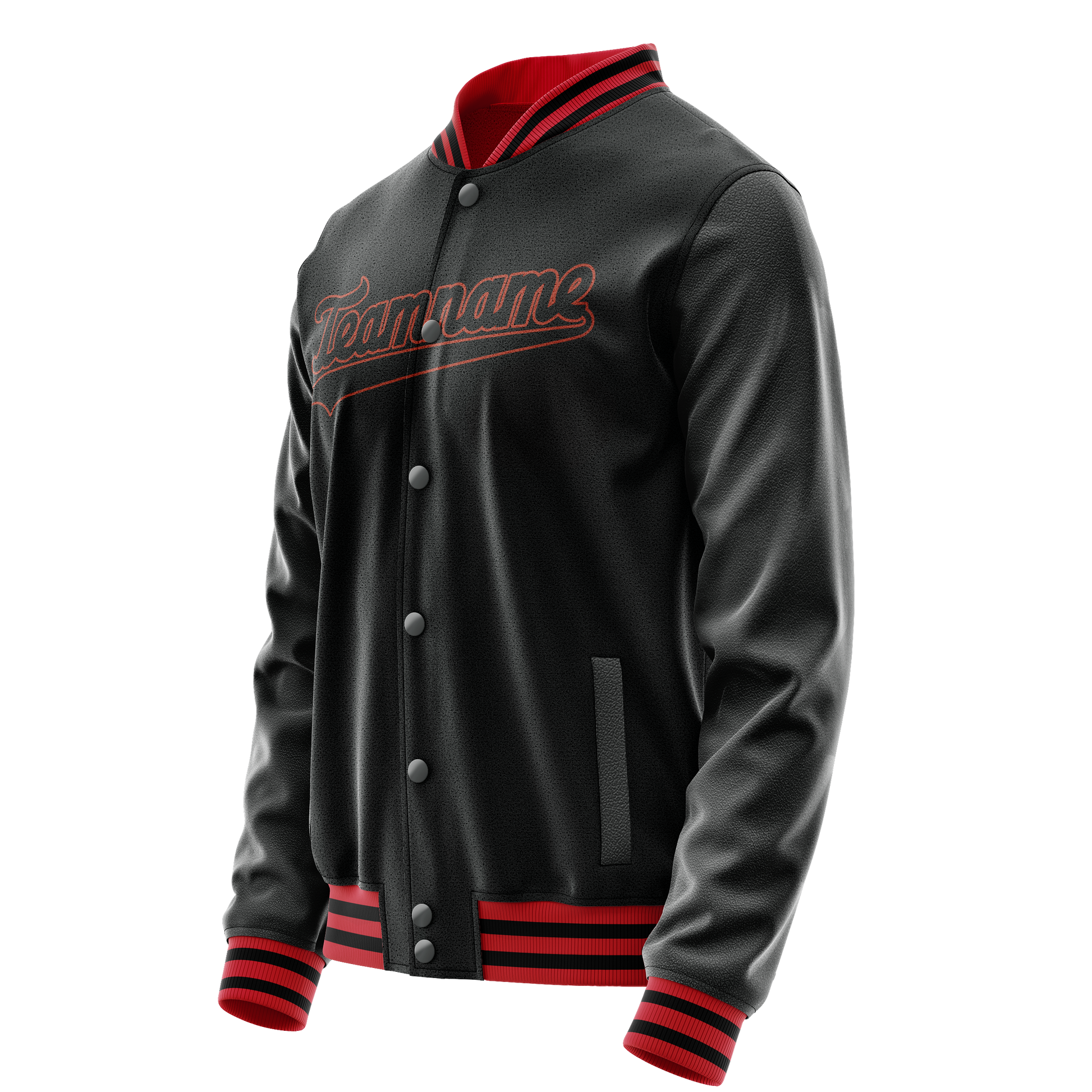 Custom Black Orange Solid Color Varsity Letterman Jacket JA02240617XF018