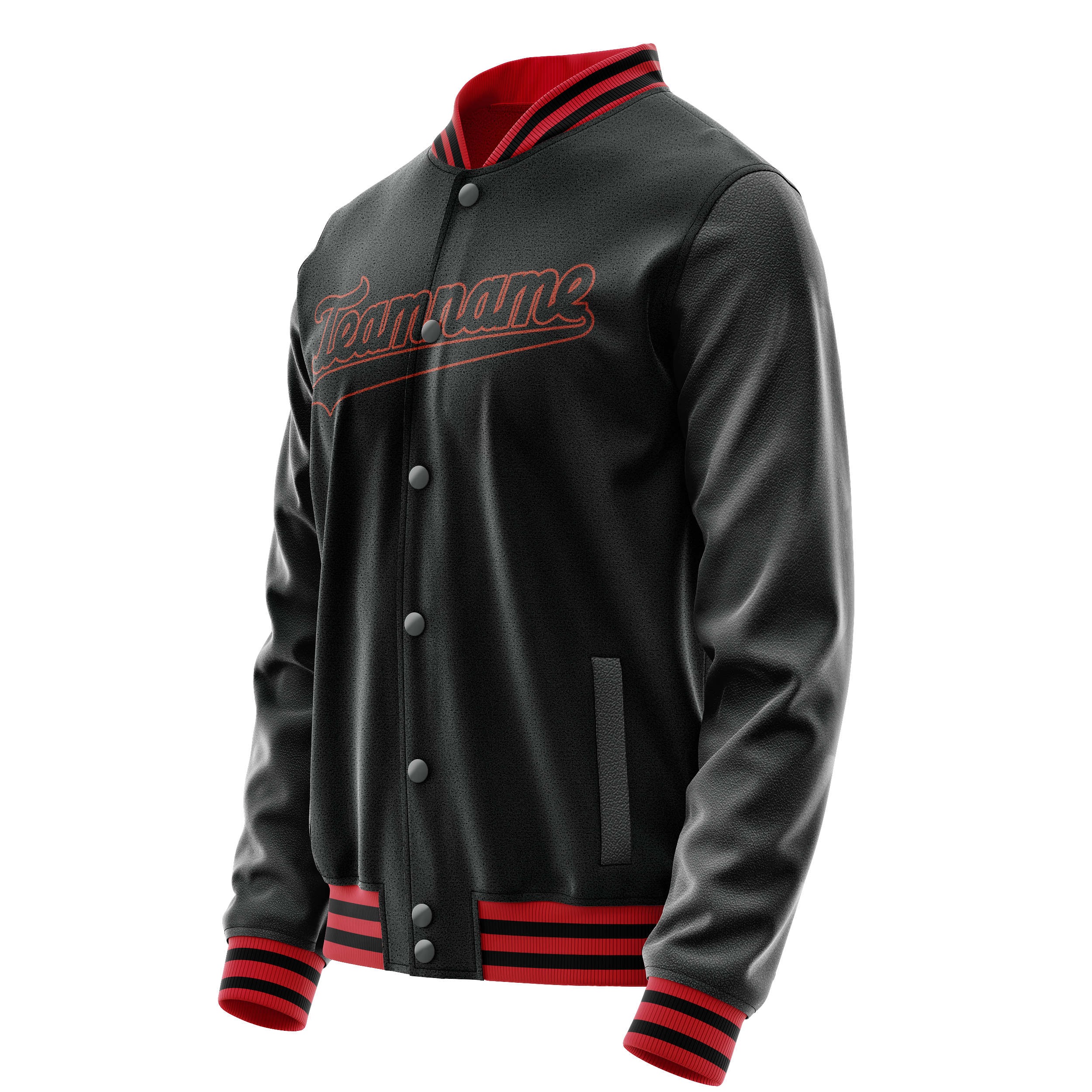 Custom Black Orange Solid Color Varsity Letterman Jacket JA02240617XF018