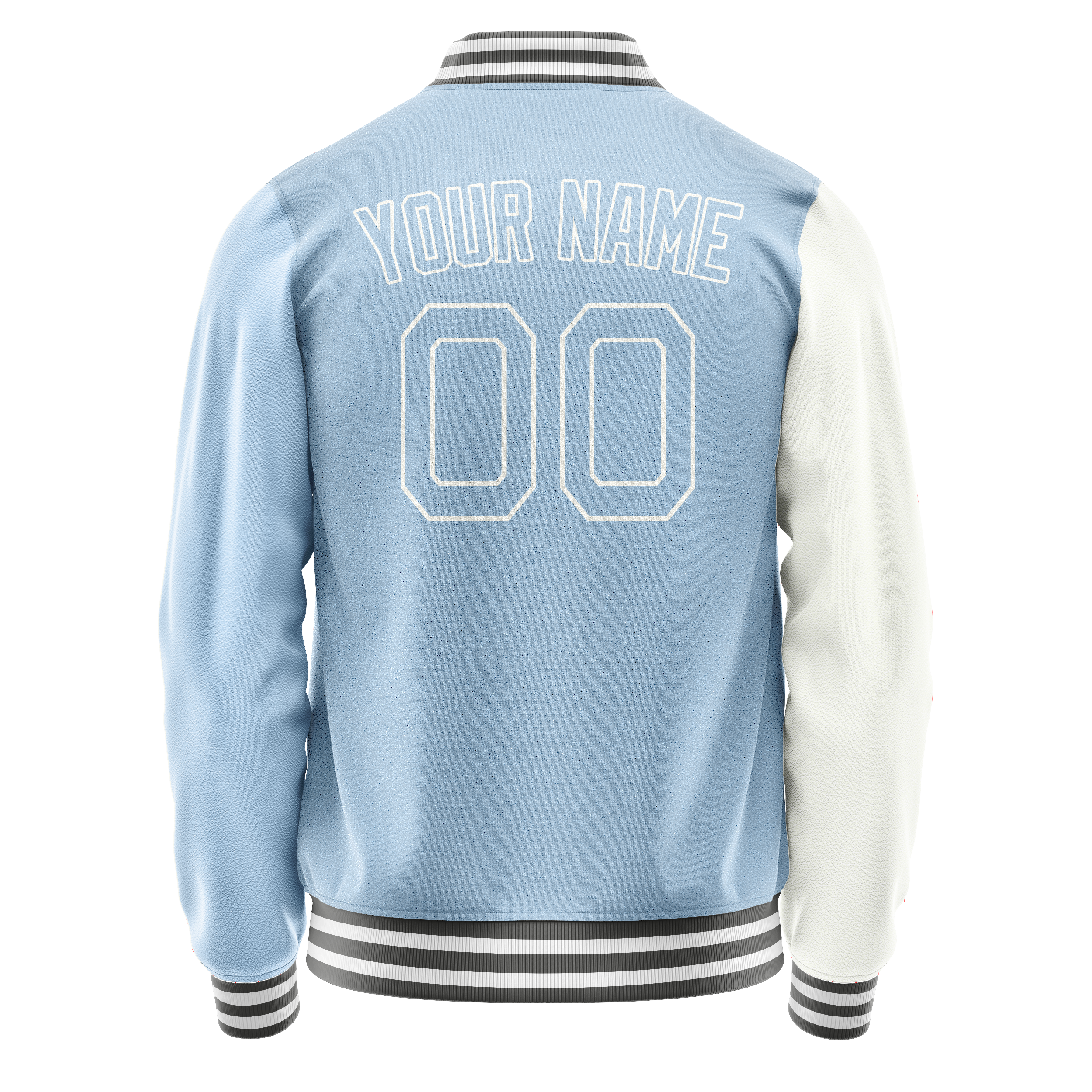 Custom White Light-Blue Split Varsity Letterman Jacket JA02240617LH454