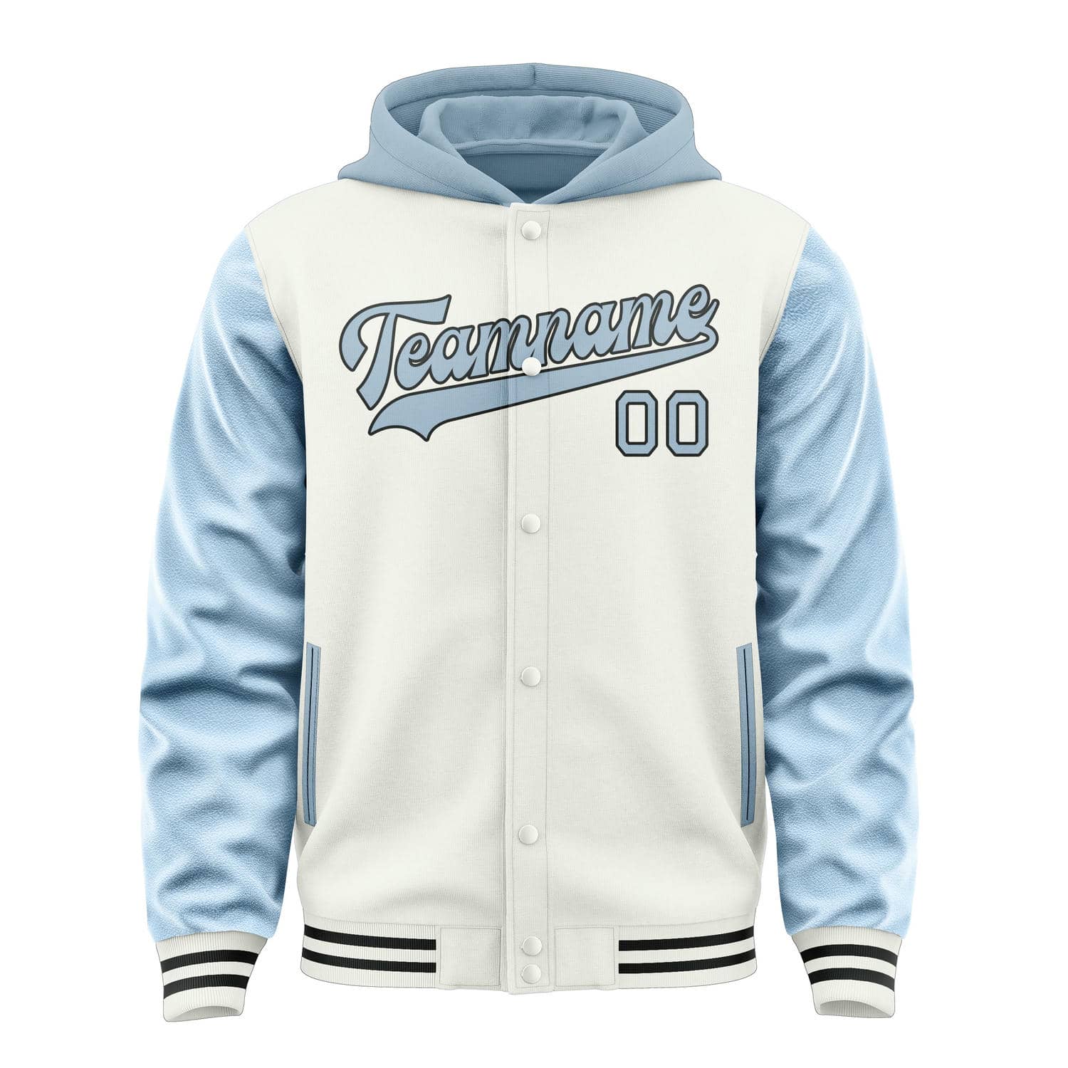 Custom White Light Blue Jacket