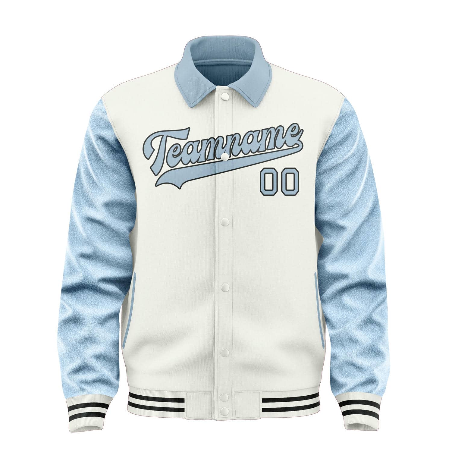 Custom White Light Blue Jacket