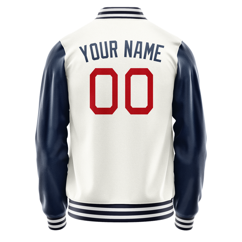 Custom White Royal Solid Color Varsity Letterman Jacket JA02240617LH452