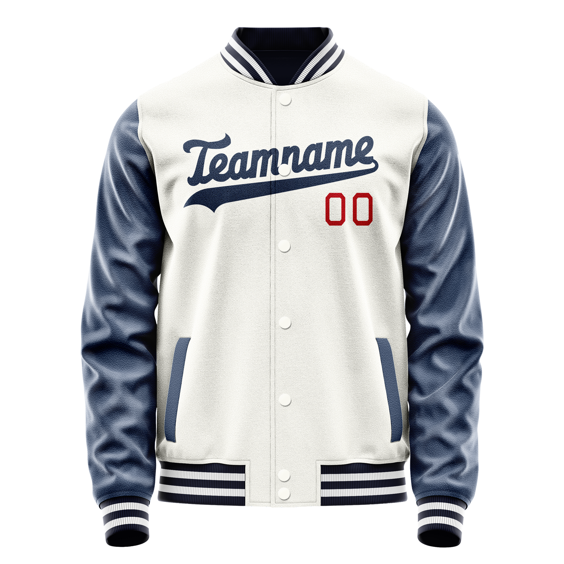 Custom White Royal Solid Color Varsity Letterman Jacket JA02240617LH452