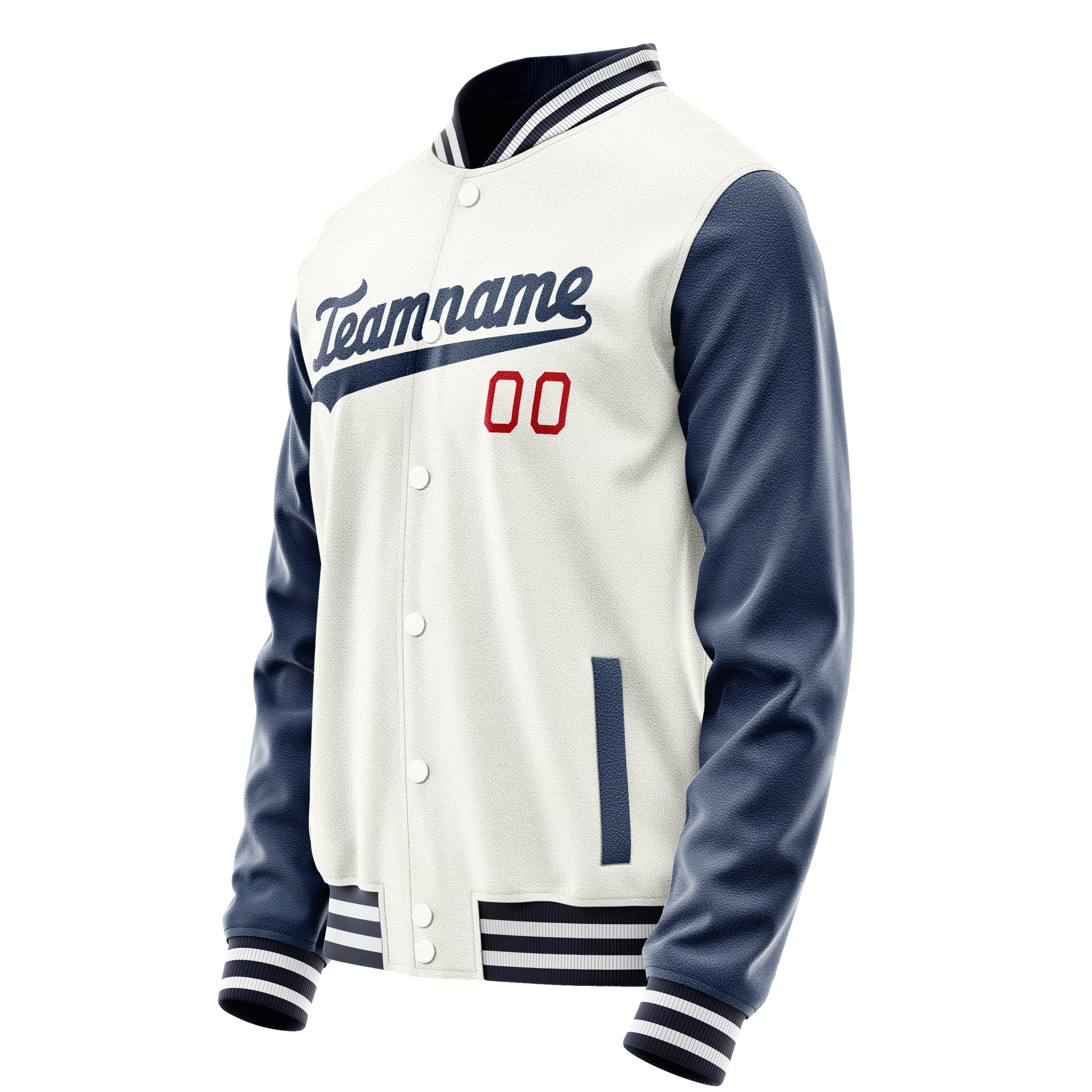 Custom White Royal Solid Color Varsity Letterman Jacket JA02240617LH452