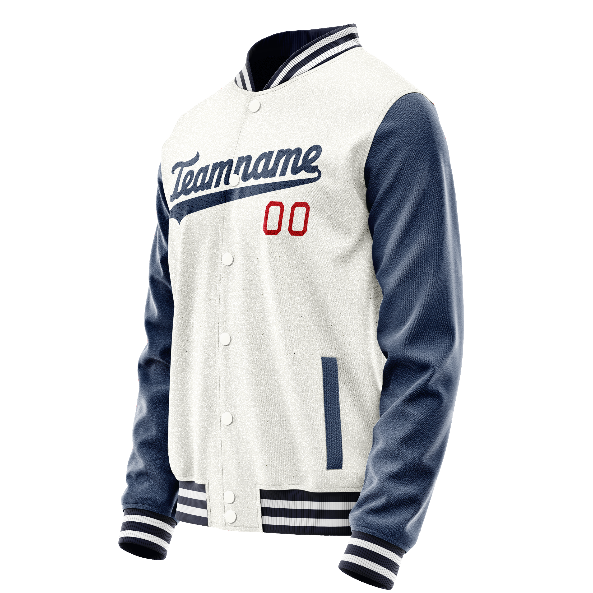 Custom White Royal Solid Color Varsity Letterman Jacket JA02240617LH452