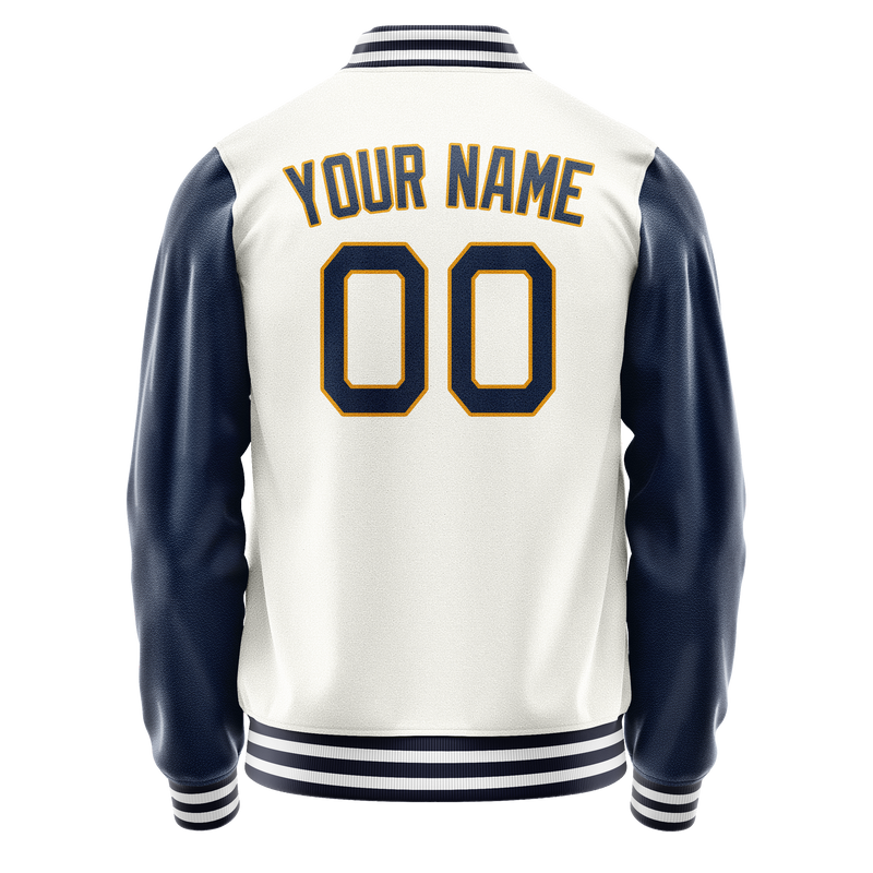 Custom White Royal Solid Color Varsity Letterman Jacket JA02240617LH451