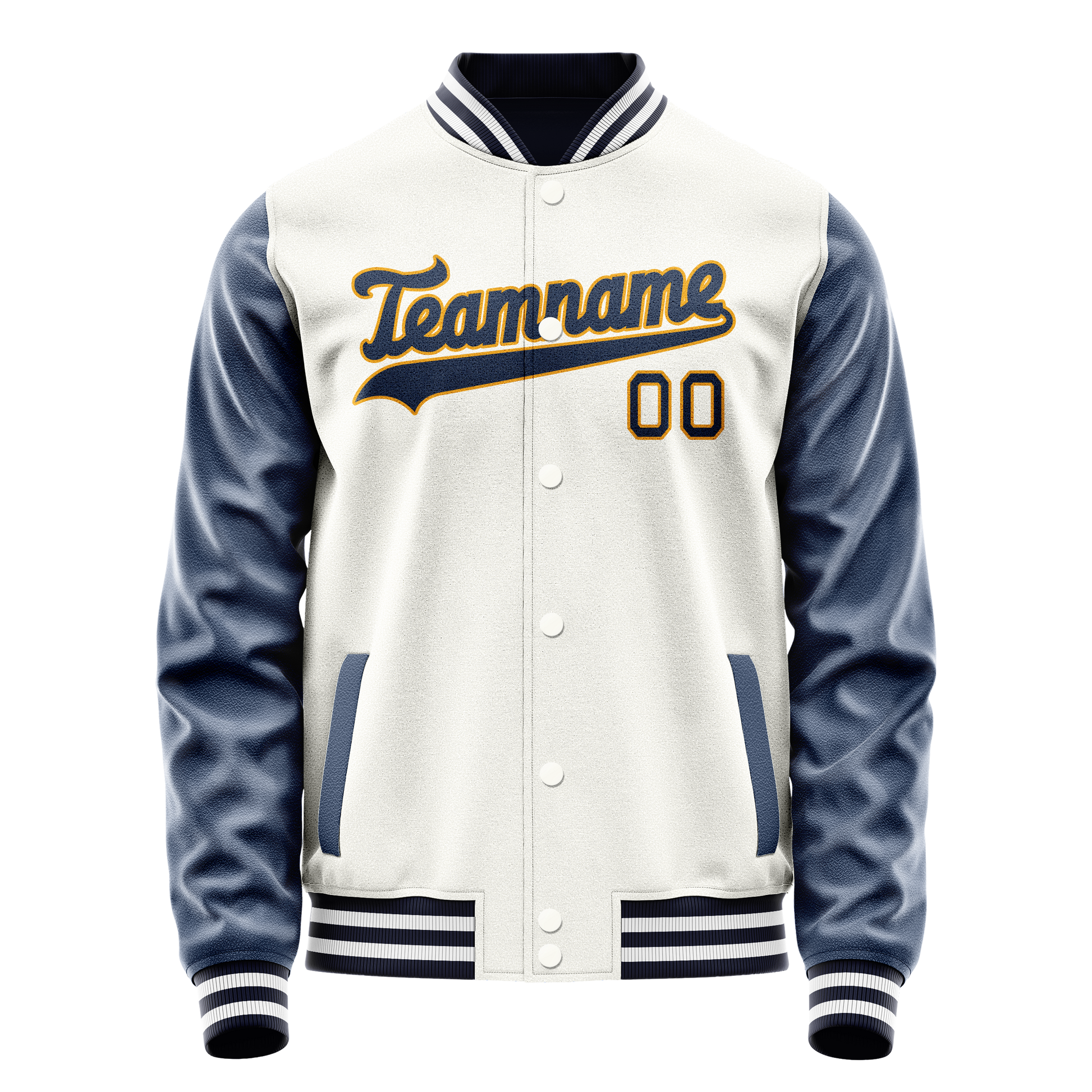 Custom White Royal Solid Color Varsity Letterman Jacket JA02240617LH451