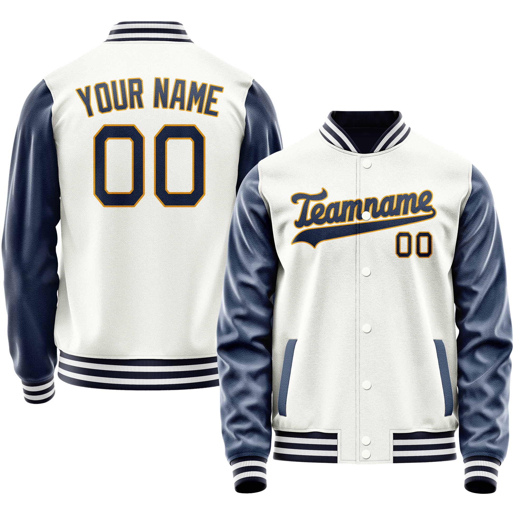 Custom White Royal Solid Color Varsity Letterman Jacket JA02240617LH451