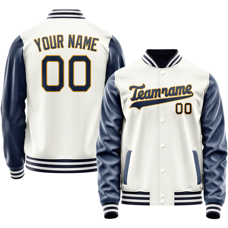 Custom White Royal Solid Color Varsity Letterman Jacket JA02240617LH451