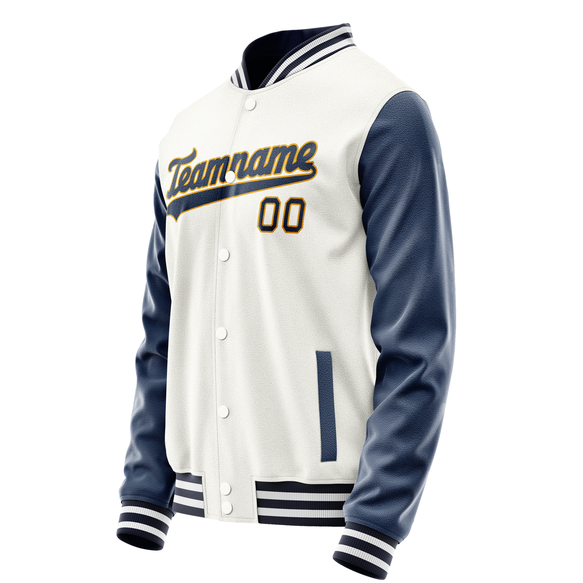 Custom White Royal Solid Color Varsity Letterman Jacket JA02240617LH451