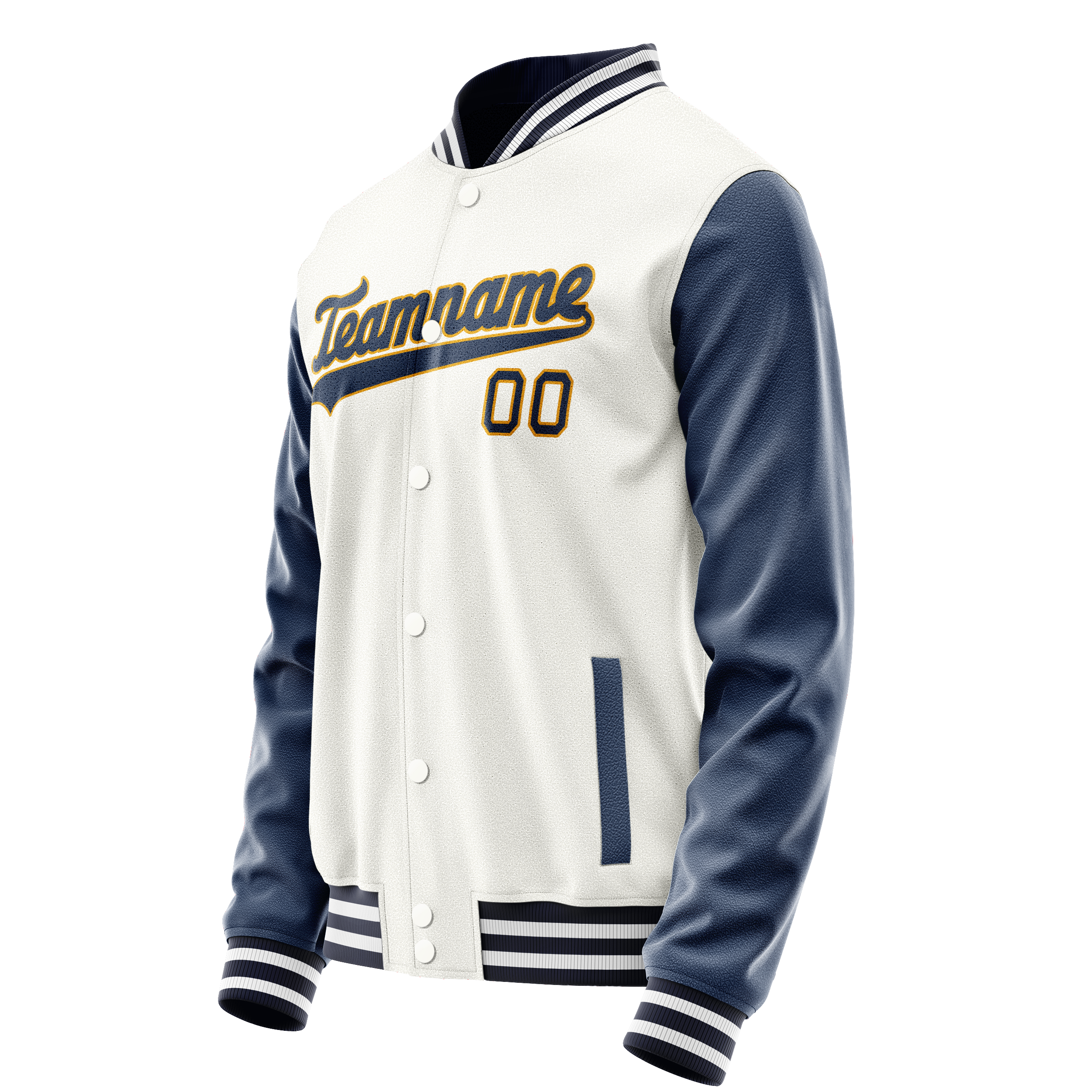 Custom White Royal Solid Color Varsity Letterman Jacket JA02240617LH451