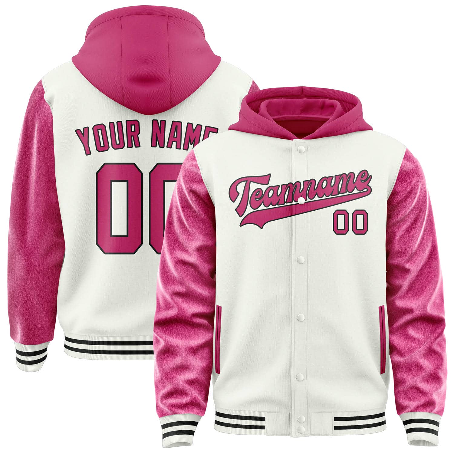 Custom White Pink Jacket