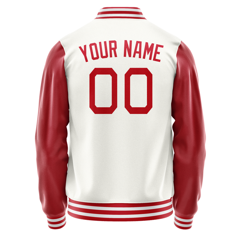 Custom White Texas-Orange Solid Color Varsity Letterman Jacket JA02240617LH470