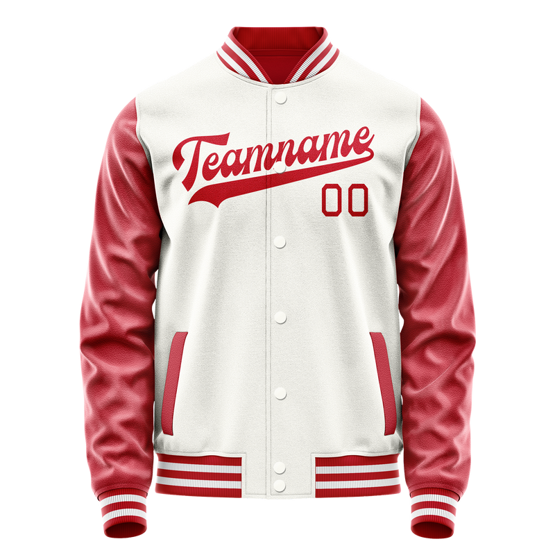 Custom White Texas-Orange Solid Color Varsity Letterman Jacket JA02240617LH470