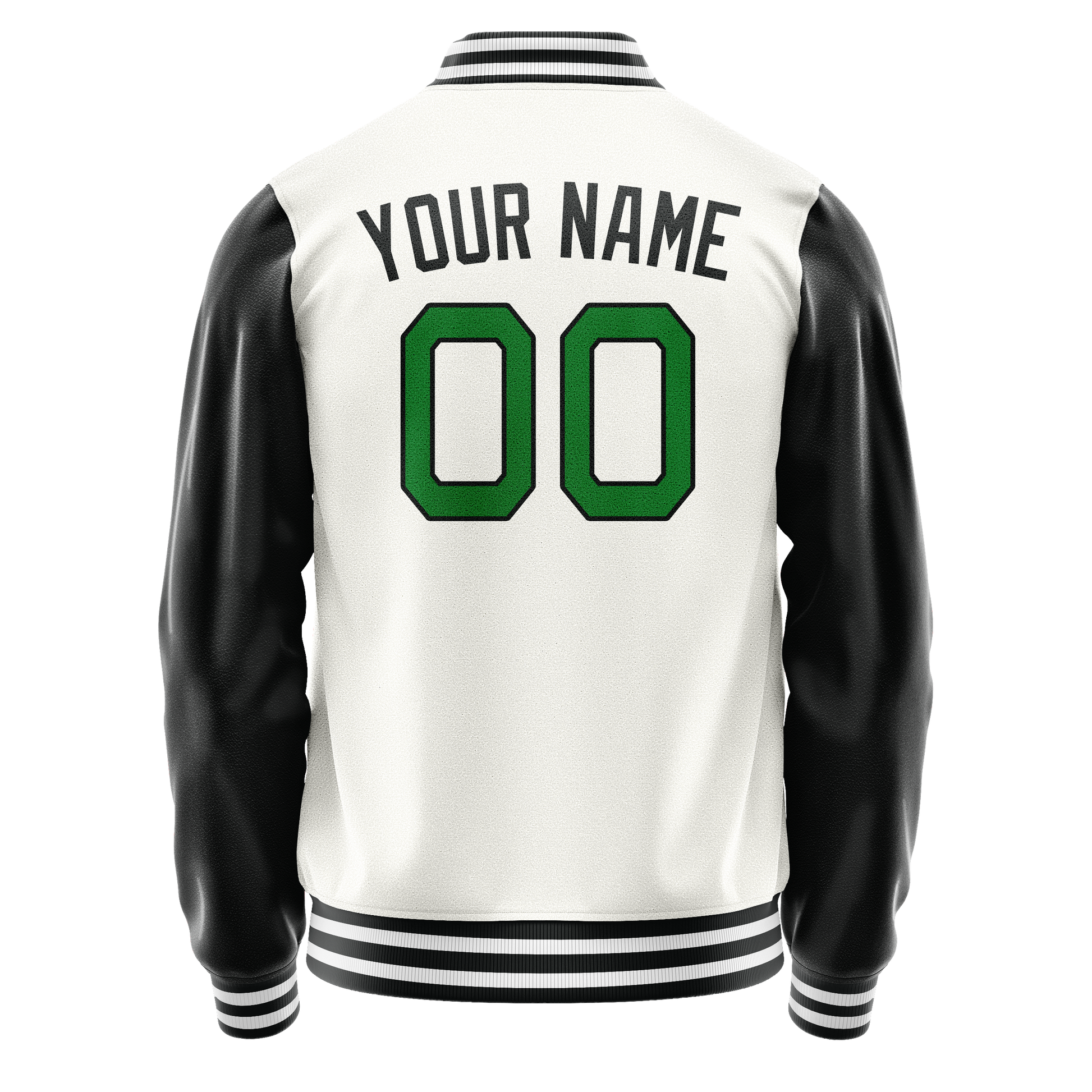 Custom White Black Solid Color Varsity Letterman Jacket JA02240617LH467