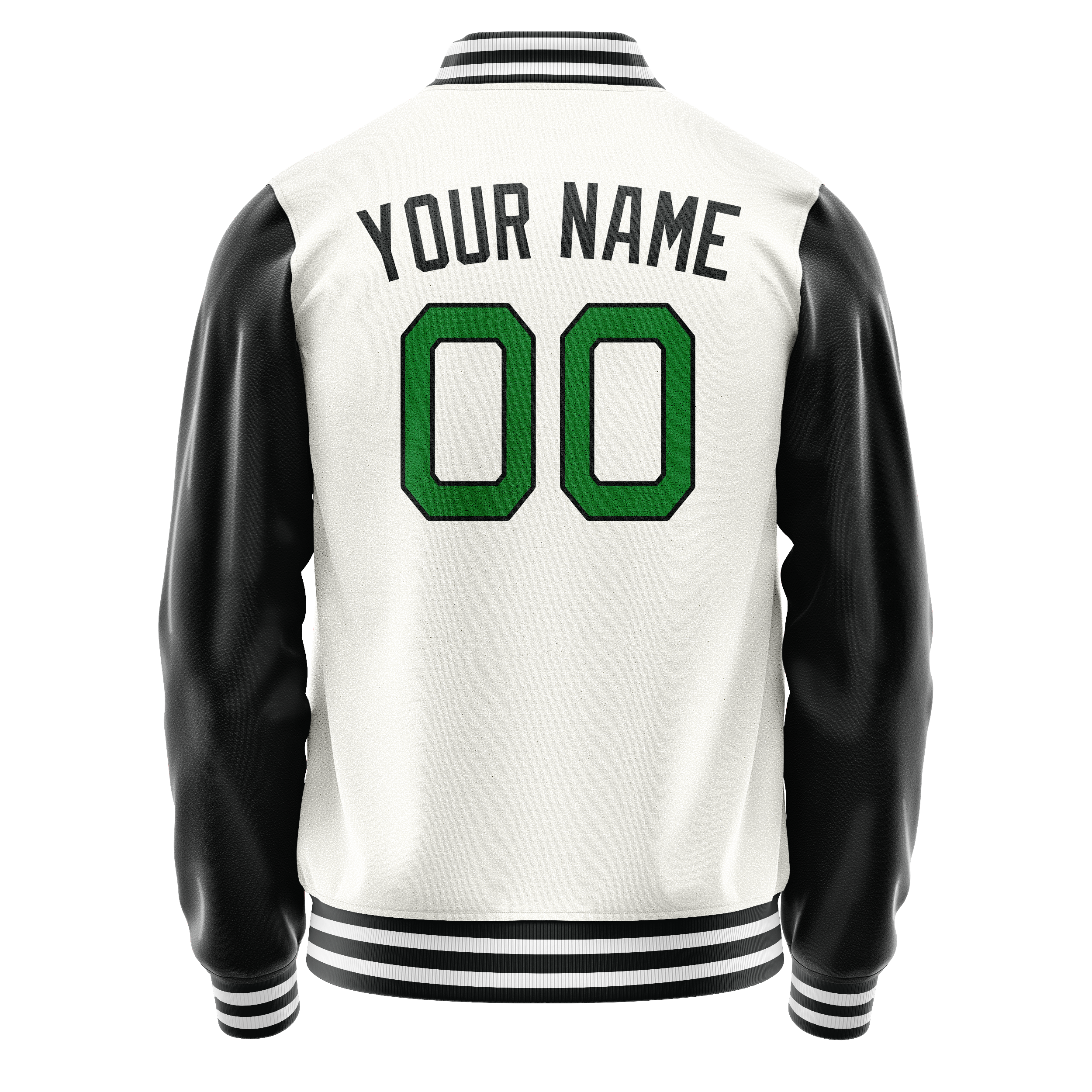 Custom White Black Solid Color Varsity Letterman Jacket JA02240617LH467