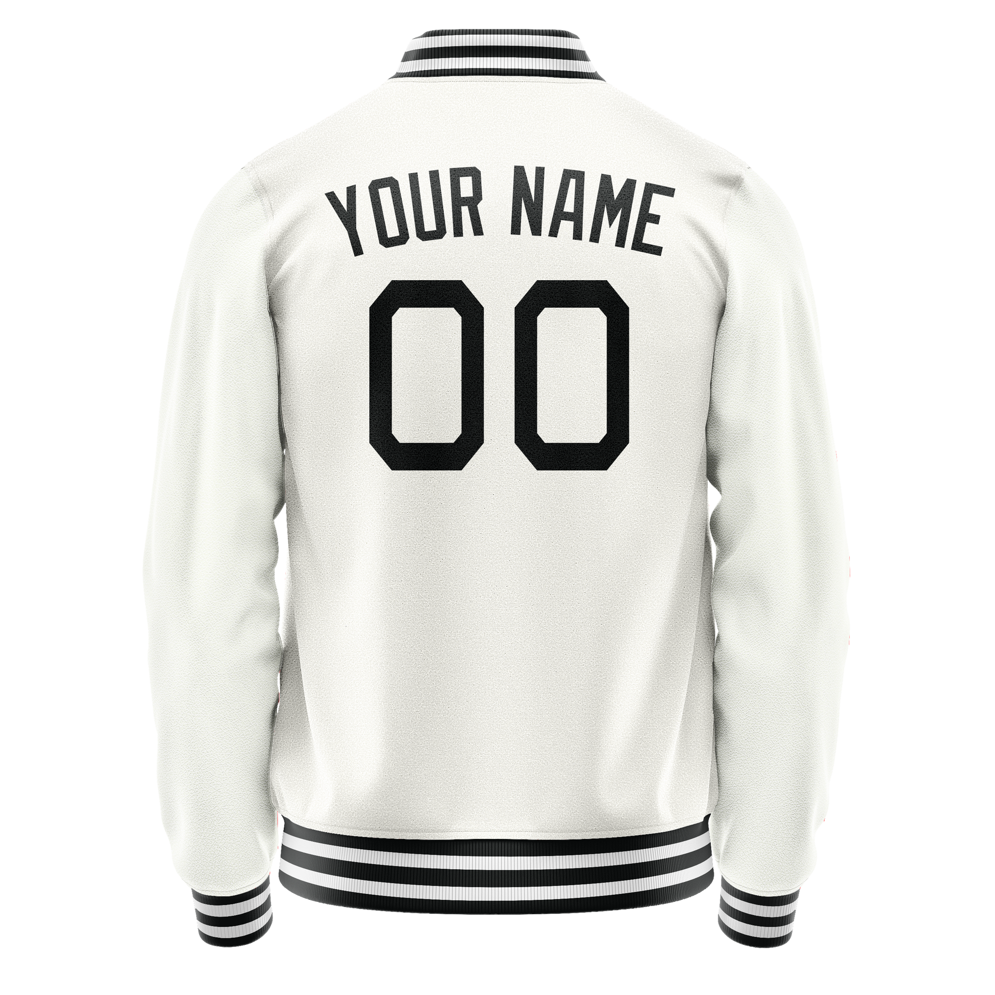Custom White Black Solid Color Varsity Letterman Jacket JA02240617LH457