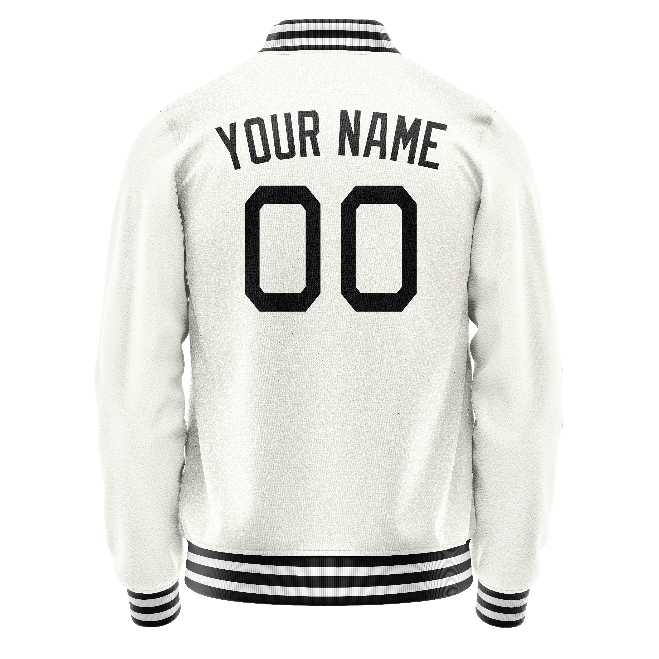 Custom White Black Solid Color Varsity Letterman Jacket JA02240617LH457