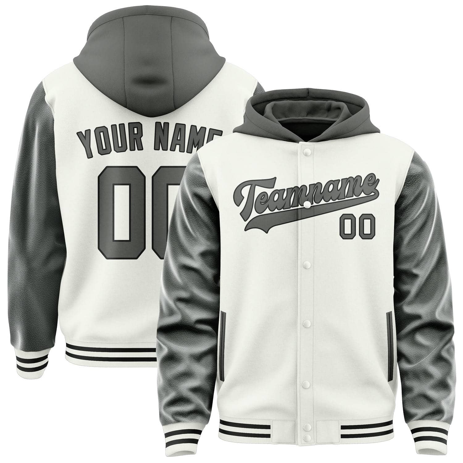 Custom White Dark Grey Jacket