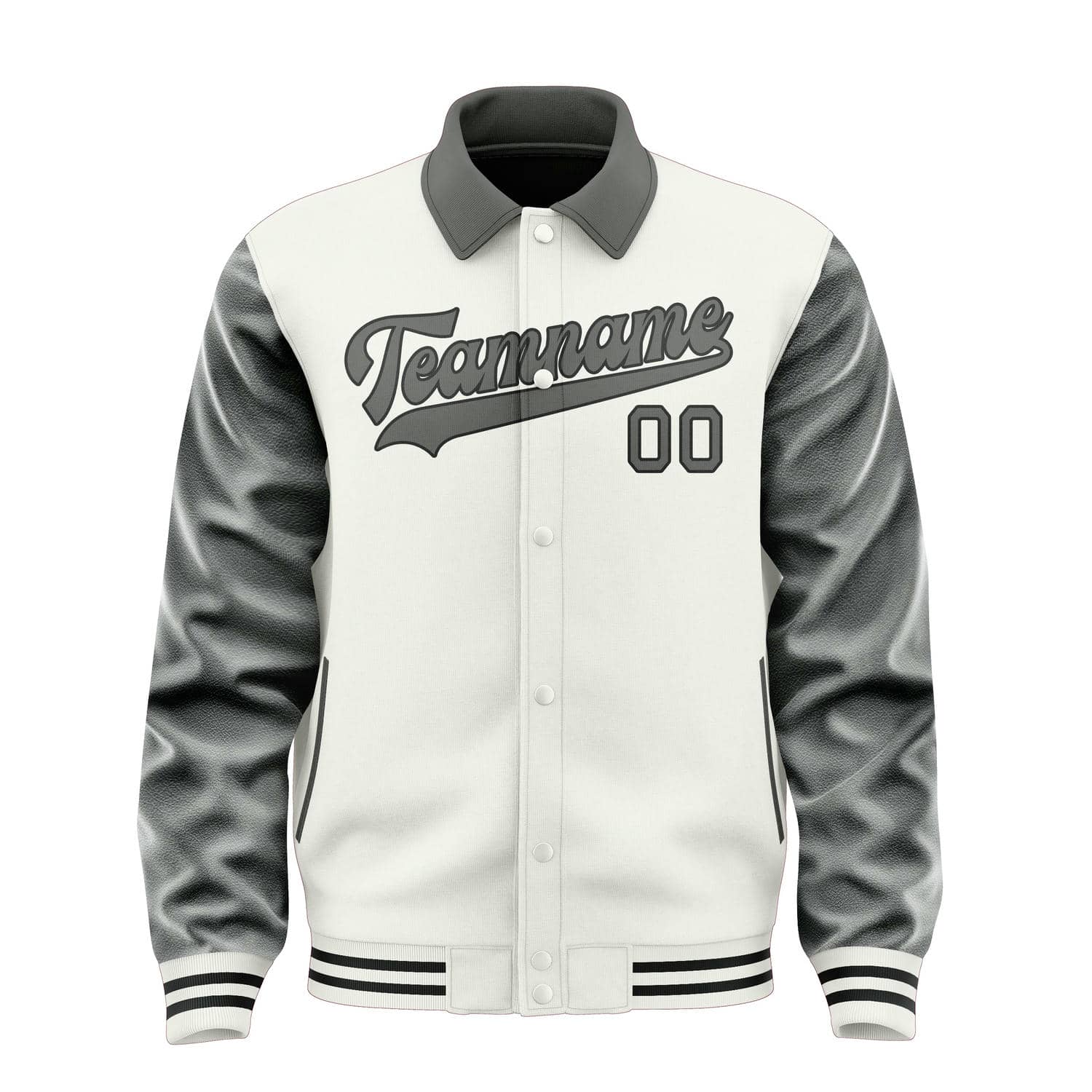 Custom White Dark Grey Jacket