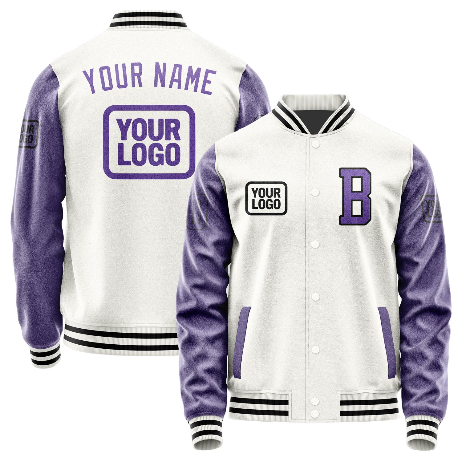 Custom White Light Purple Jacket JA181823181717232317
