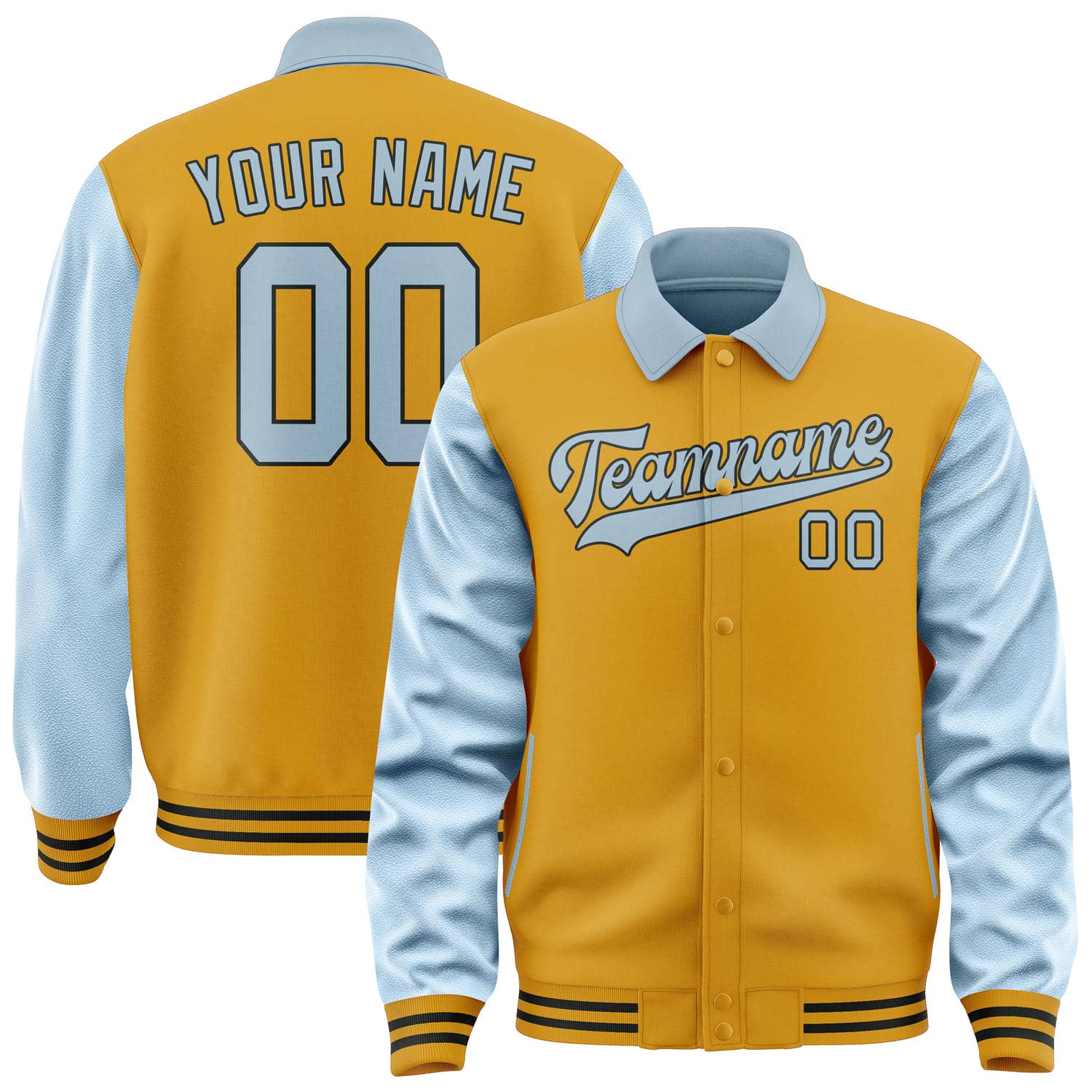 Custom Yellow Light Blue Jacket