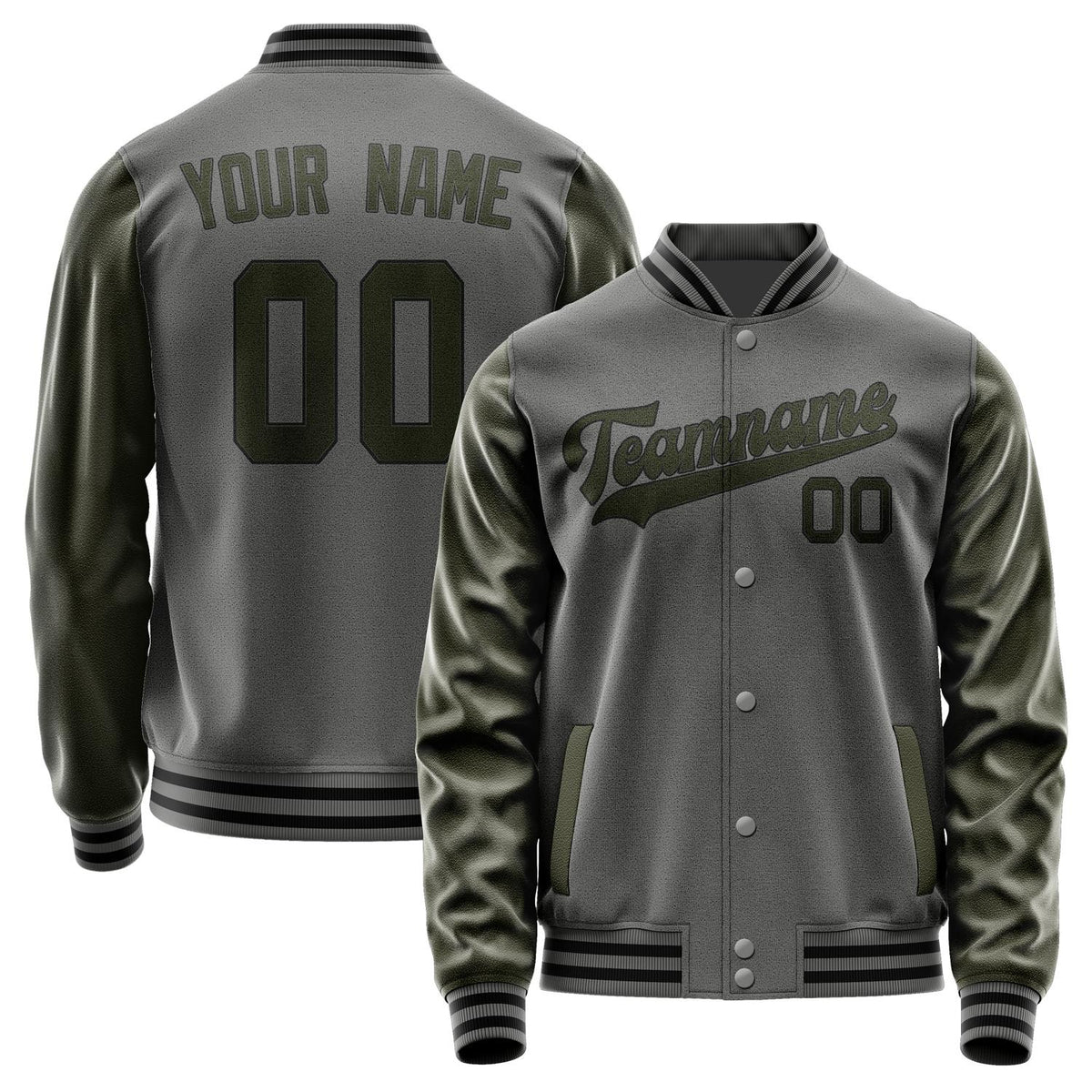 Custom Dark Grey Olive Jacket JA2020022017B31702