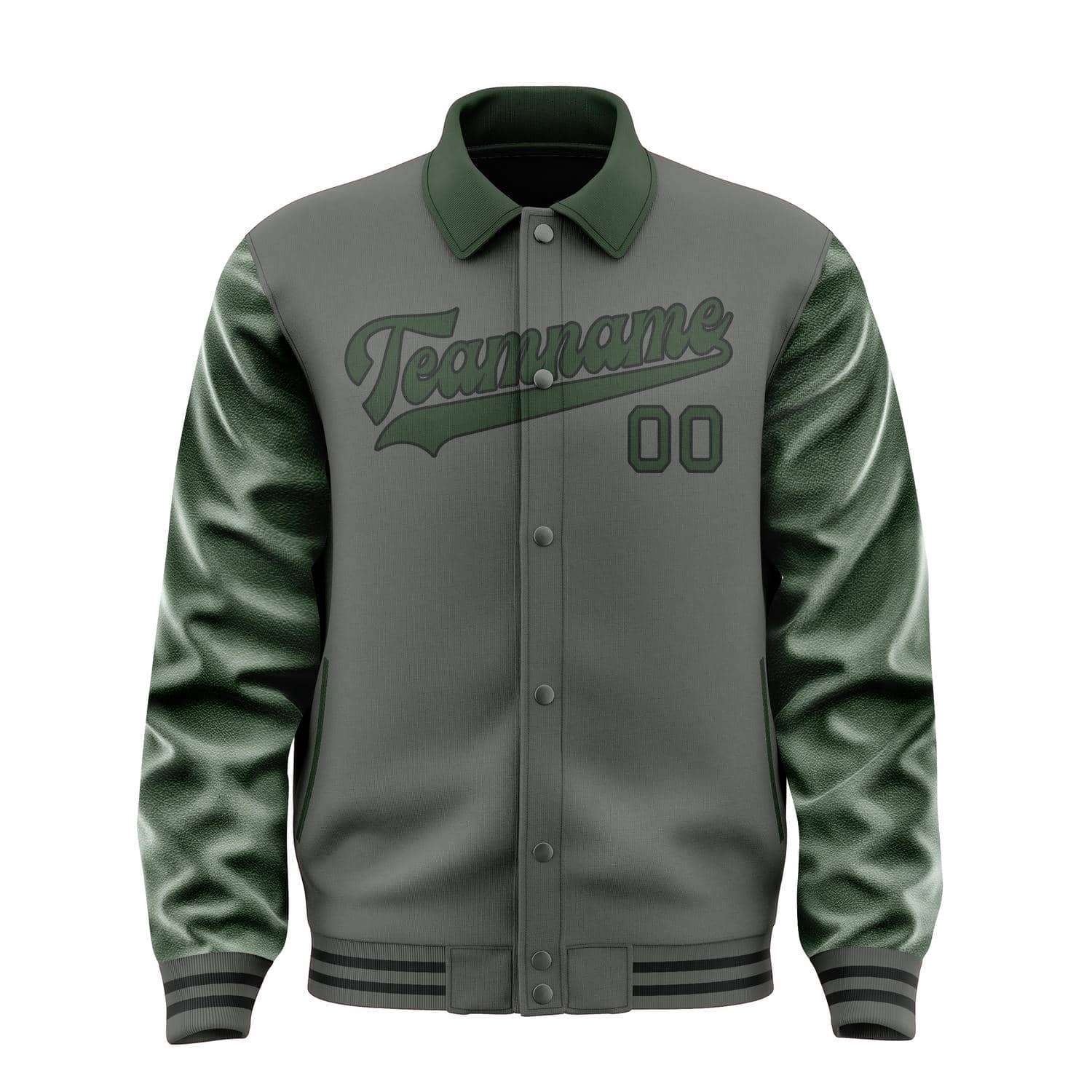 Custom Dark Grey Dark Green Jacket