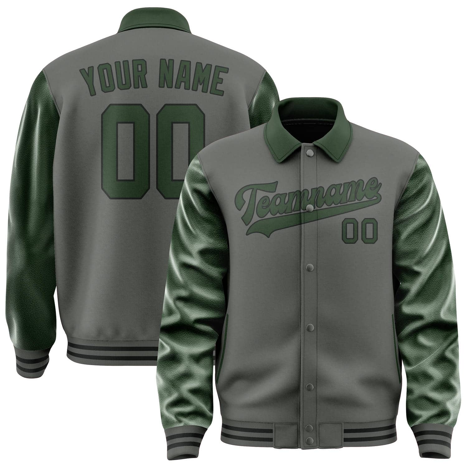 Custom Dark Grey Dark Green Jacket
