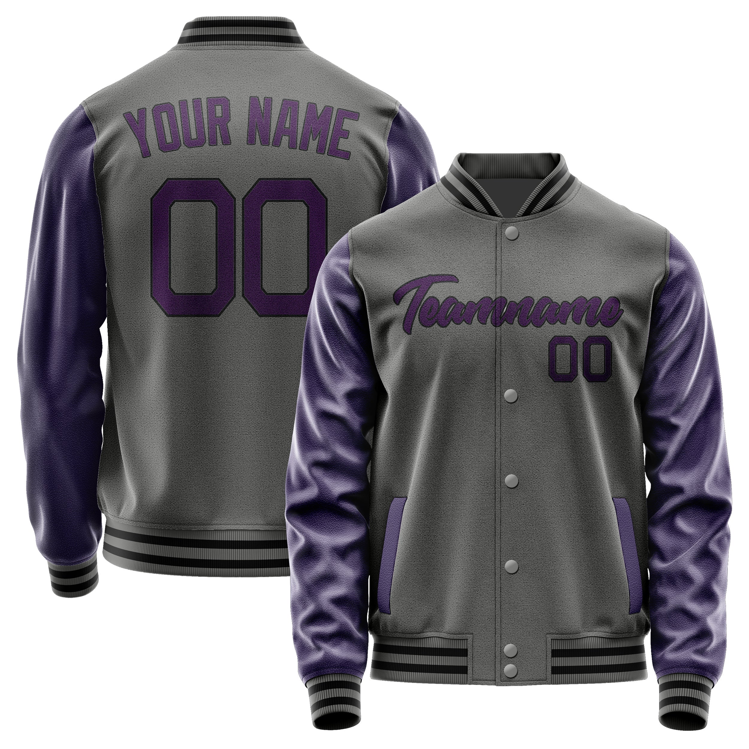 Custom Dark Grey Purple Jacket JA2020072017B21707