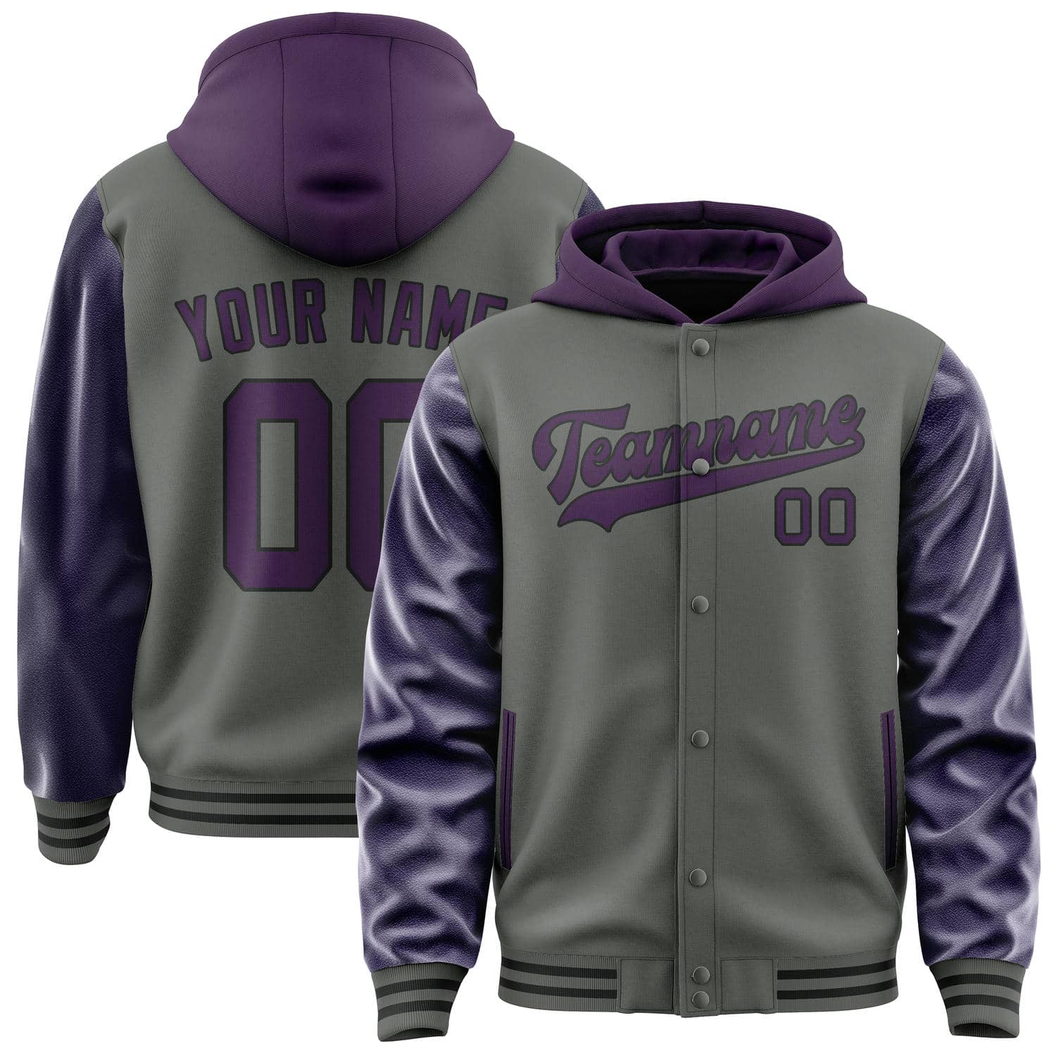 Custom Dark Grey Purple Jacket