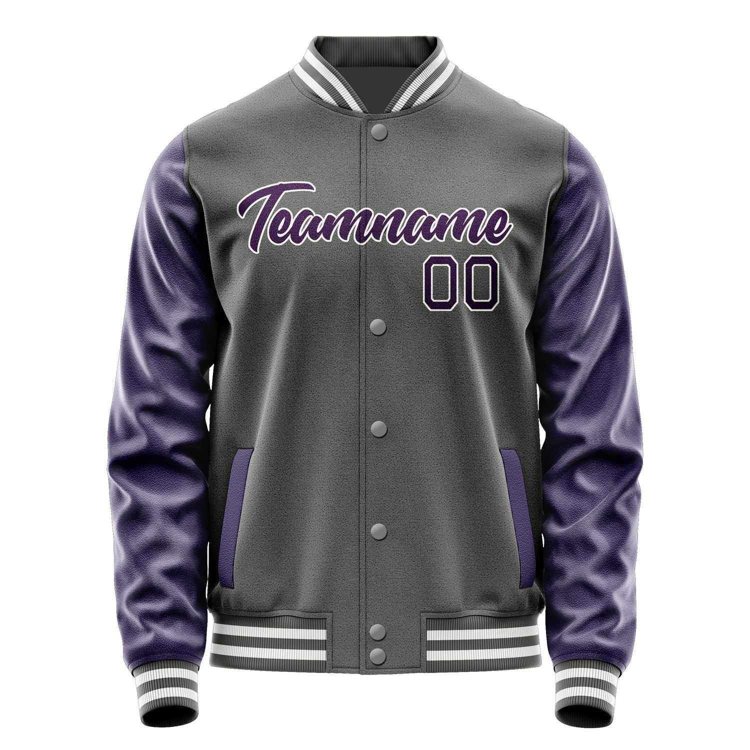 Custom Dark Grey Purple Jacket JA2020072018B21807