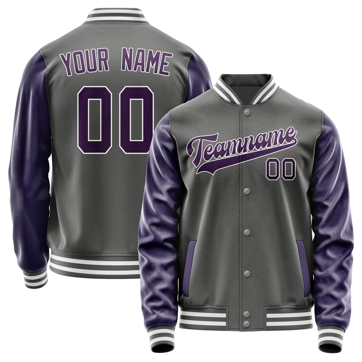 Custom Dark Grey Purple Jacket JA2020072018B31807