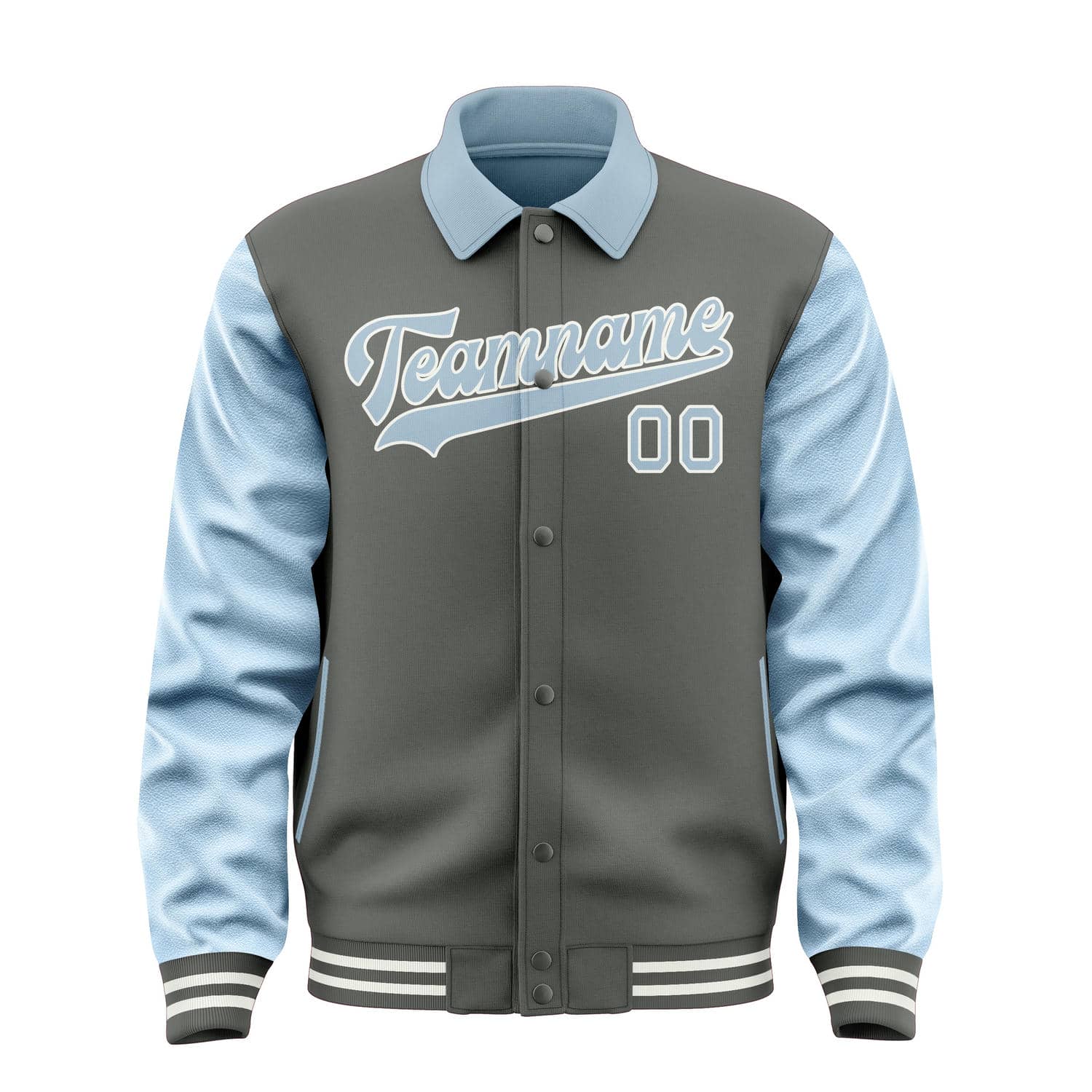 Custom Dark Grey Light Blue Jacket