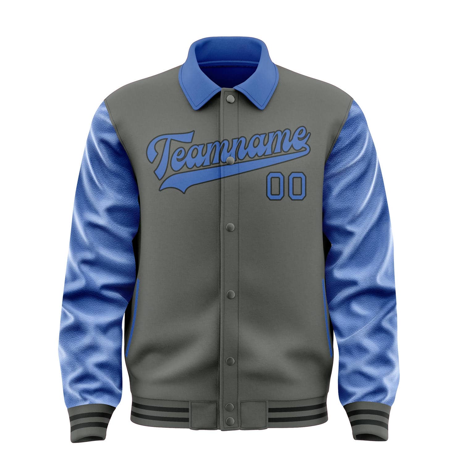 Custom Dark Grey Sky Blue Jacket
