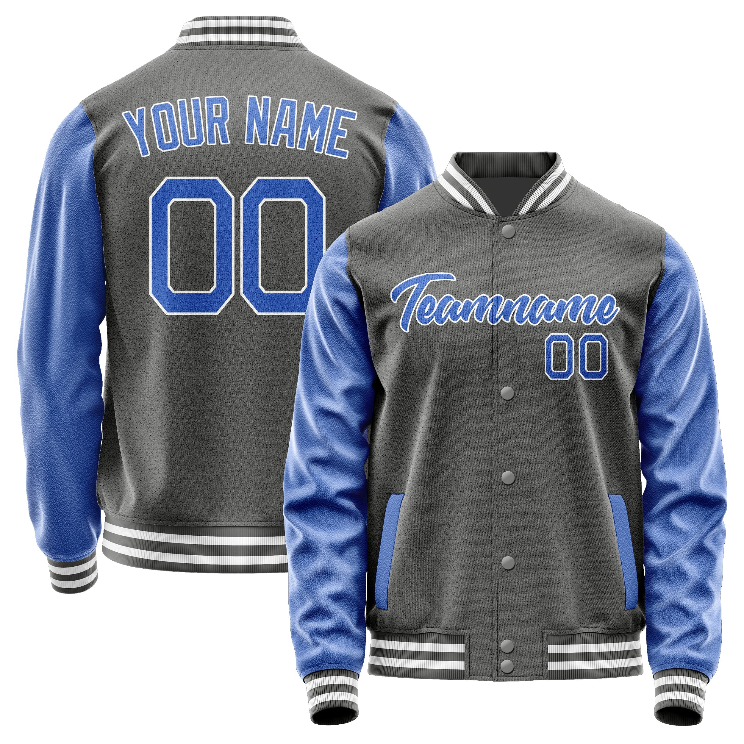 Custom Dark Grey Sky Blue Jacket JA2020092018B21809