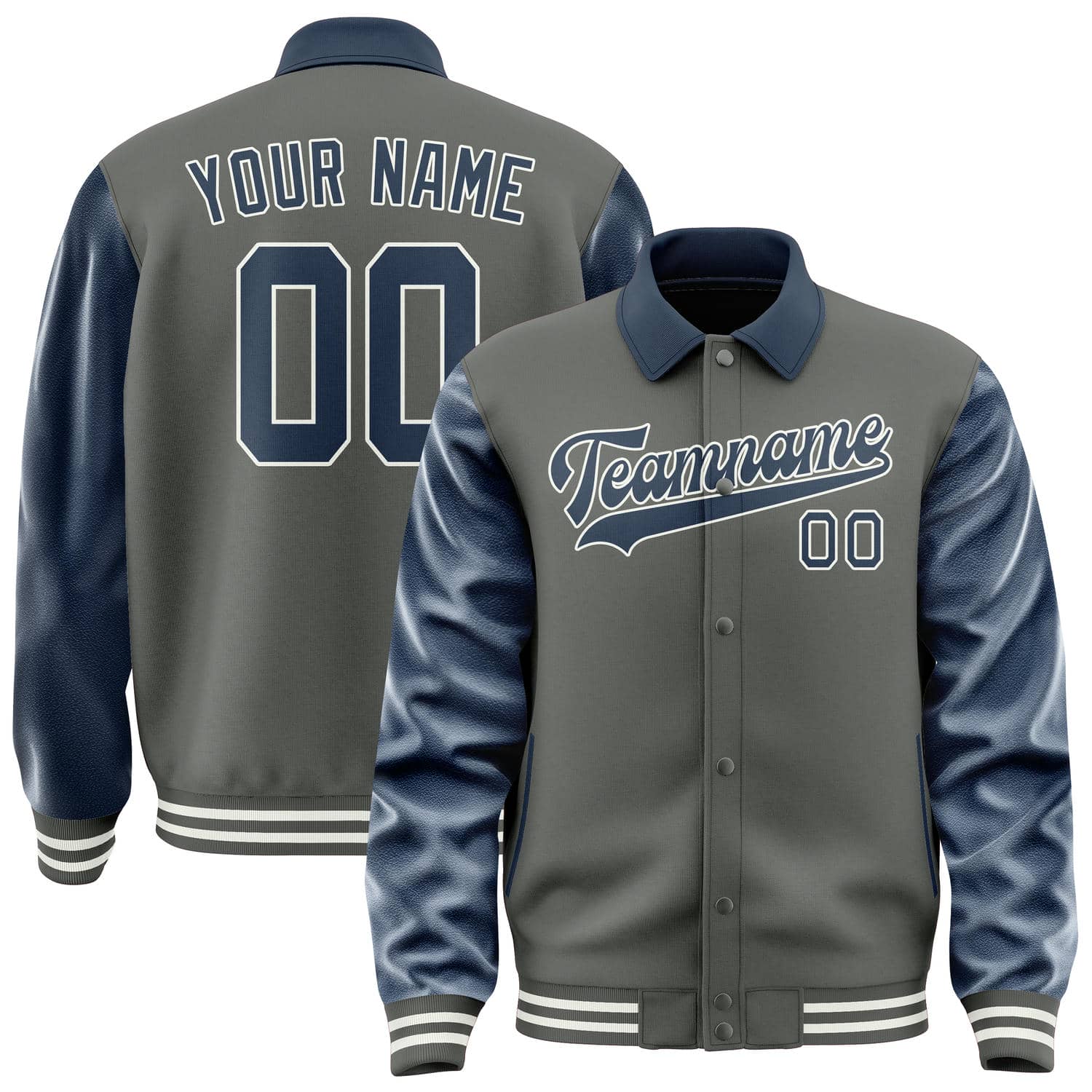 Custom Dark Grey Blue Jacket