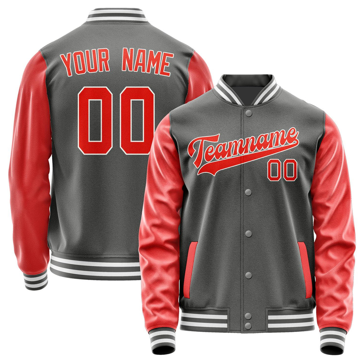 Custom Dark Grey Orange Red Jacket JA2020122018B31812