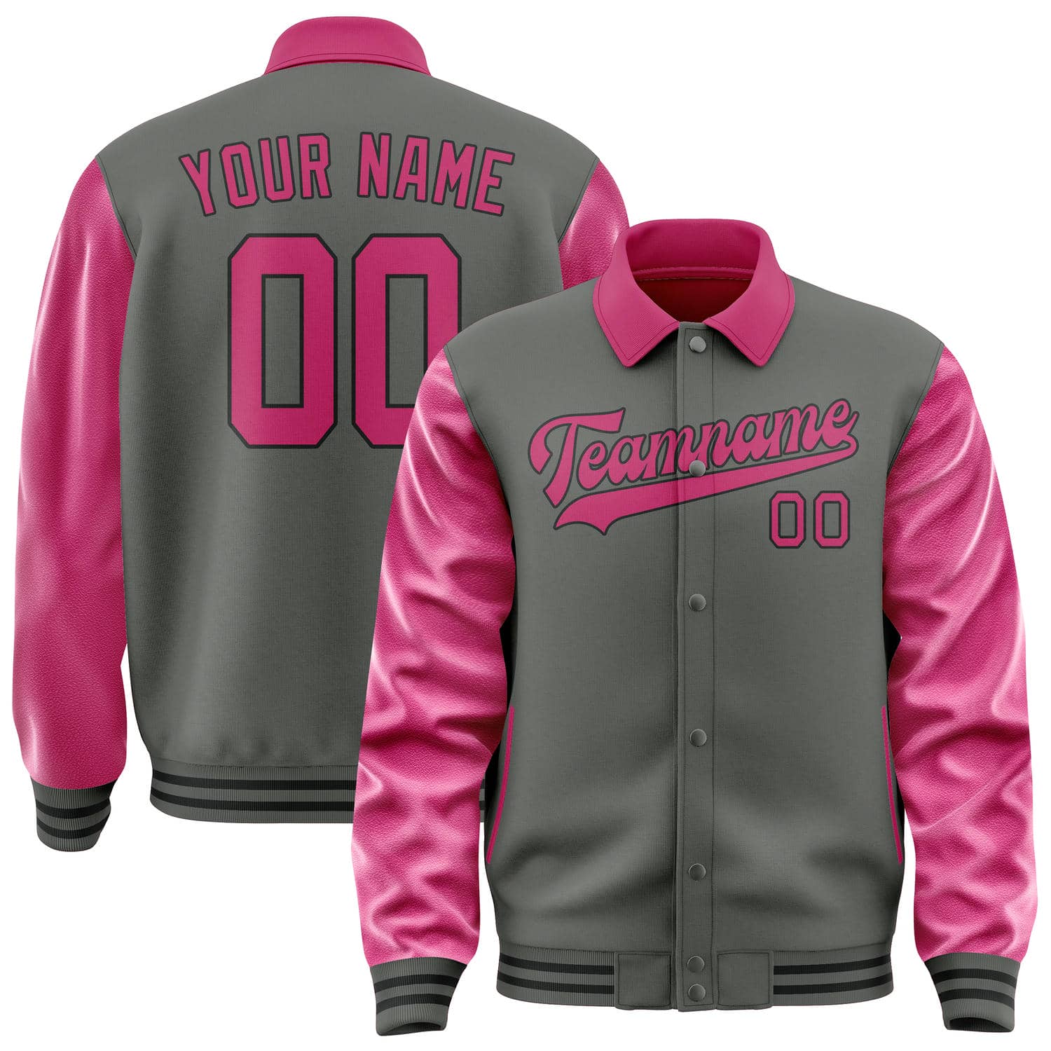 Custom Dark Grey Pink Jacket