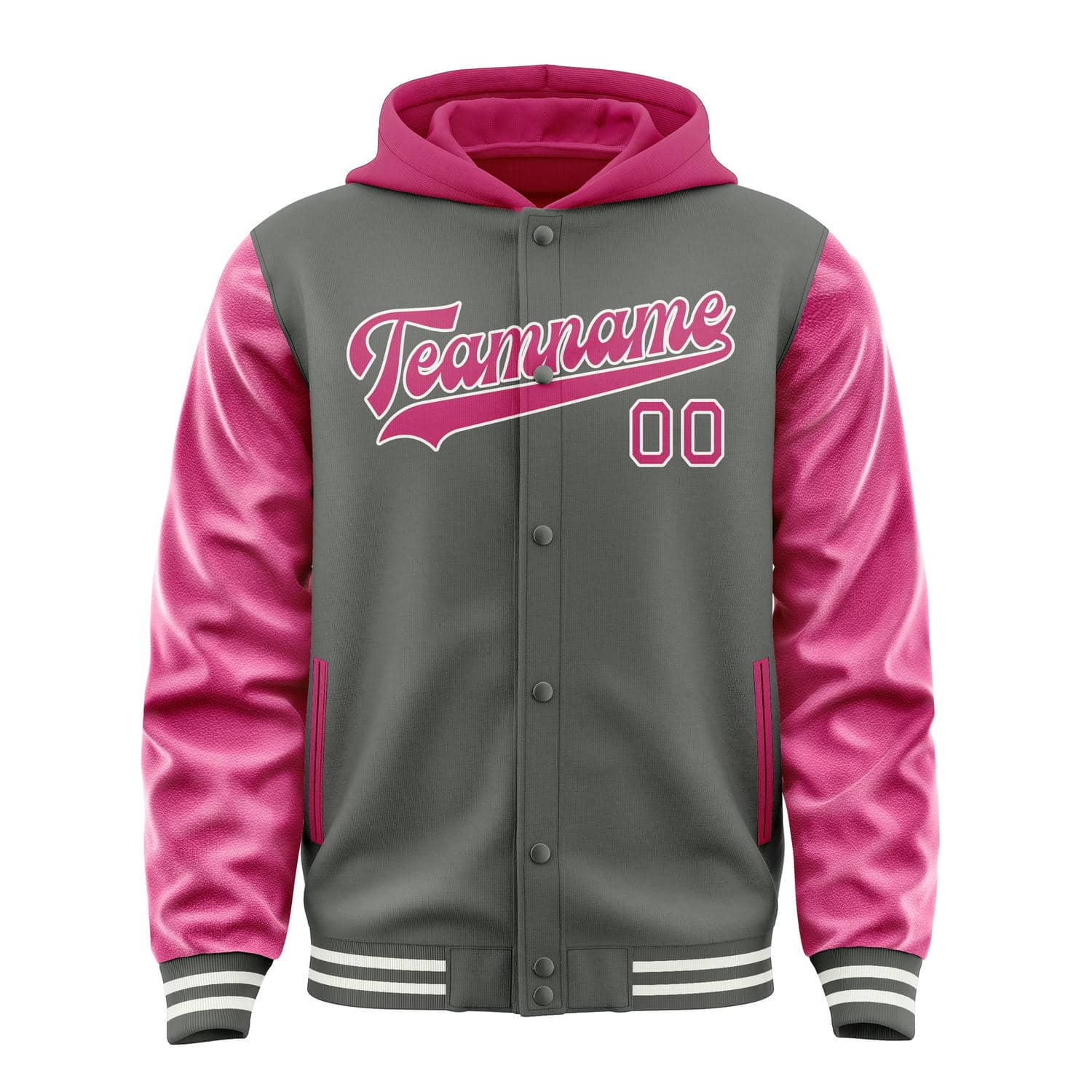 Custom Dark Grey Pink Jacket