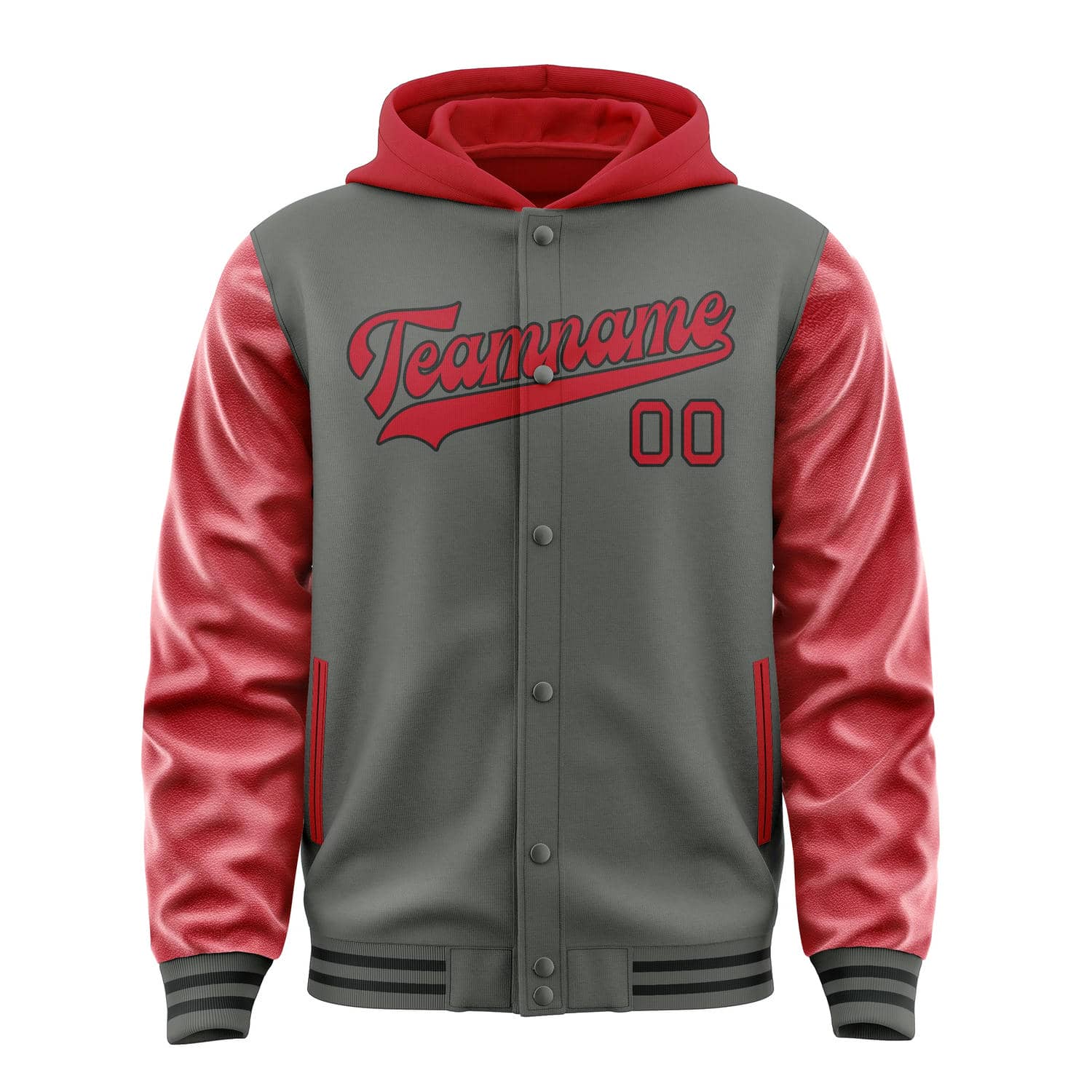 Custom Dark Grey Red Jacket